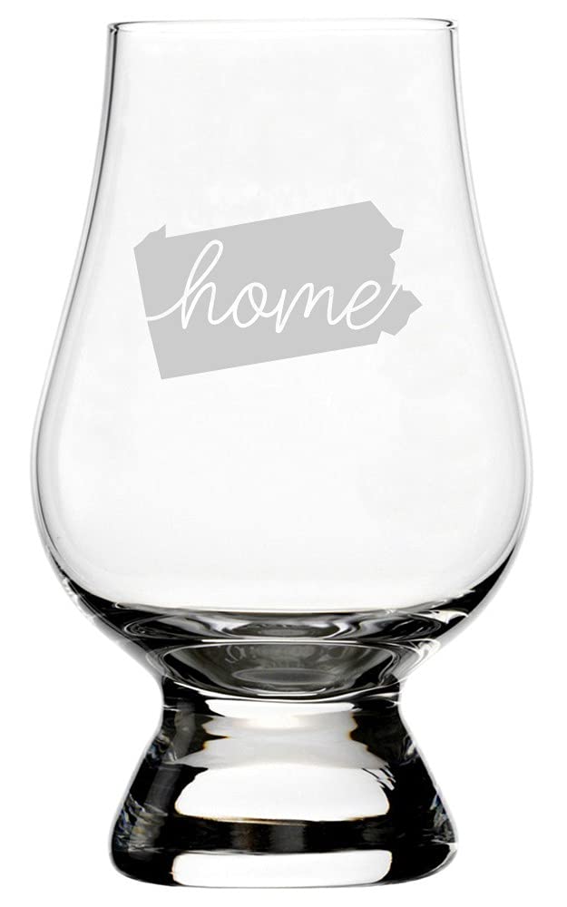 Pennsylvania Whisky Glass 6.5oz - Etched Home States Design for Glencairn Accessories | Perfect for Bourbon Tasting & Gifts