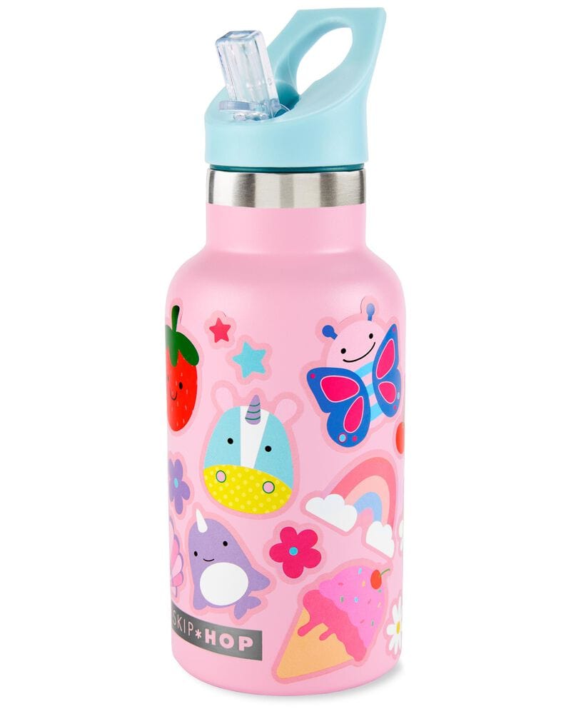 Skip Hop Zoo Insulated Stainless Steel Water Bottle for Kids - Leak Proof, BPA Free, with Animal Designs - Perfect for School, Travel & Outdoor Adventures