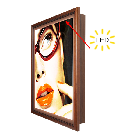 Designer Wood Swing Frame Backlit Light Box - Quick Change & Swing Open LED Sign with 15+ Sizes - Perfect for Retail Stores, Restaurants & Home Decor