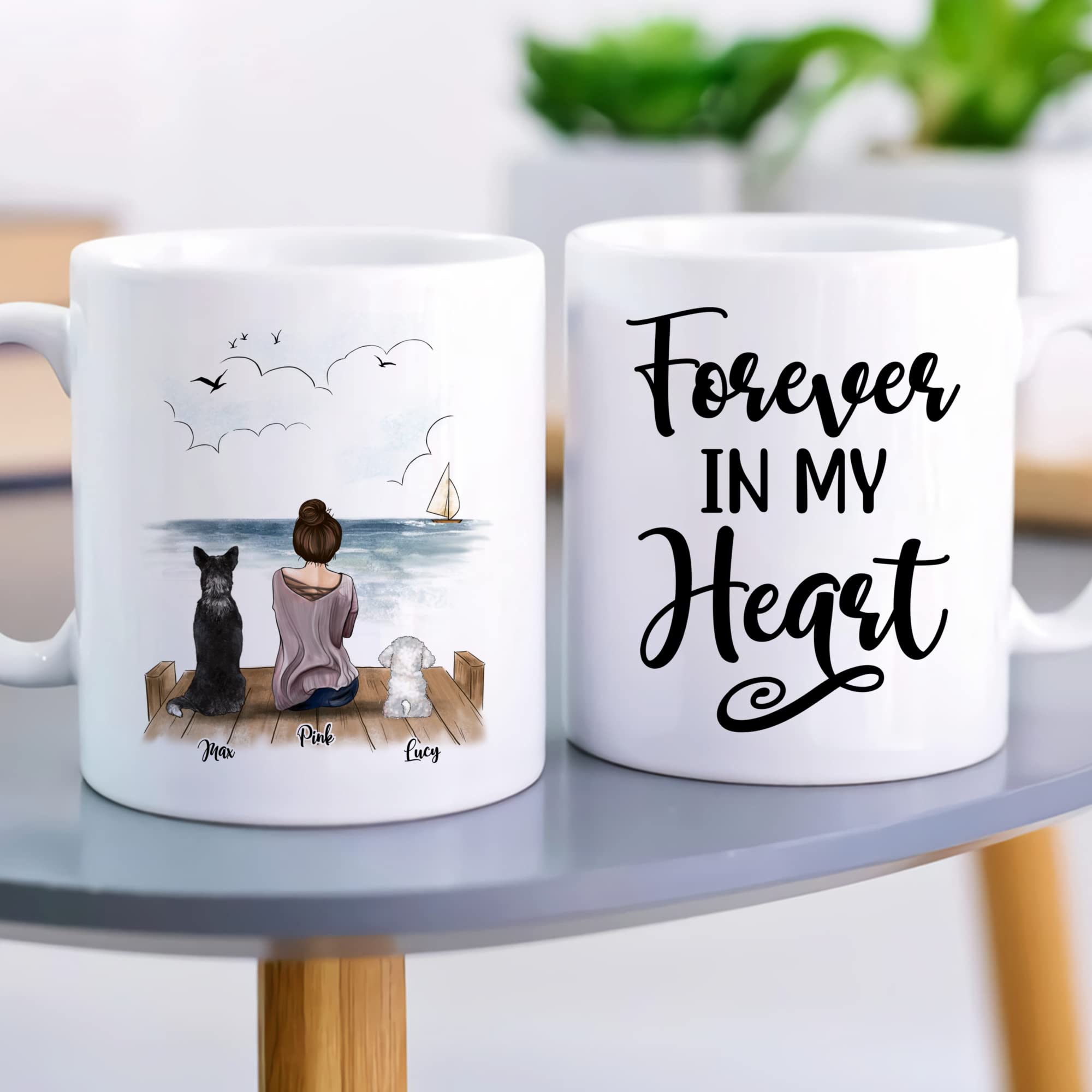 **Personalized Dog Mug - Custom Pet Lover Coffee Cup for Dog Moms & Dads - Engraved with 