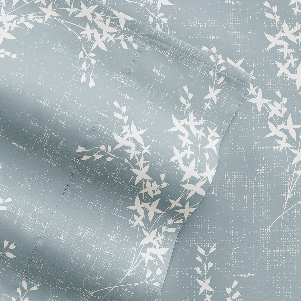 Distressed Willow 4-Piece Queen Size Sheet Set - Soft 100% Cotton Bedding for Comfortable Sleep - Perfect for Master Bedroom, Guest Room & Dorm