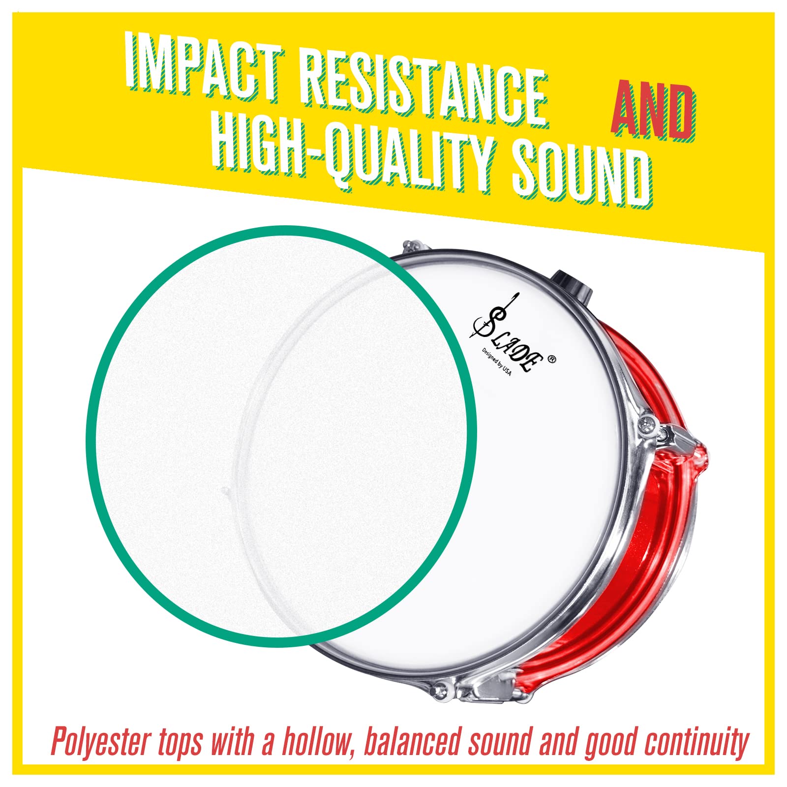 SLADE 3-Piece Kids Drum Set - Junior Drum Kit with Stool & Sticks, Musical Toy for Toddlers & Children (Red) | Perfect for Birthday Gifts, Music Education & Home Play