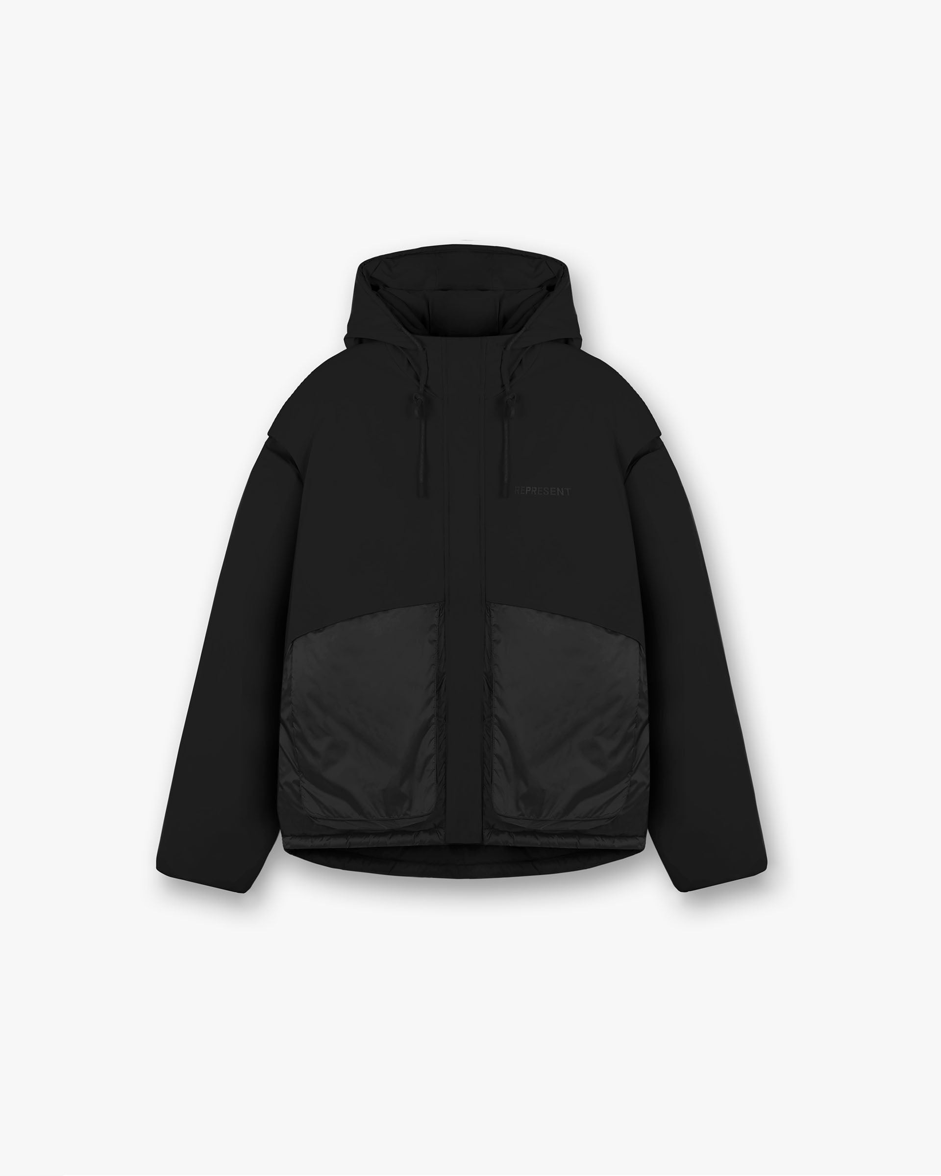 Layered Hooded Puffer Jacket for Women - Jet Black Winter Coat | Warm Insulated Outerwear for Cold Weather, Snow & Outdoor Activities