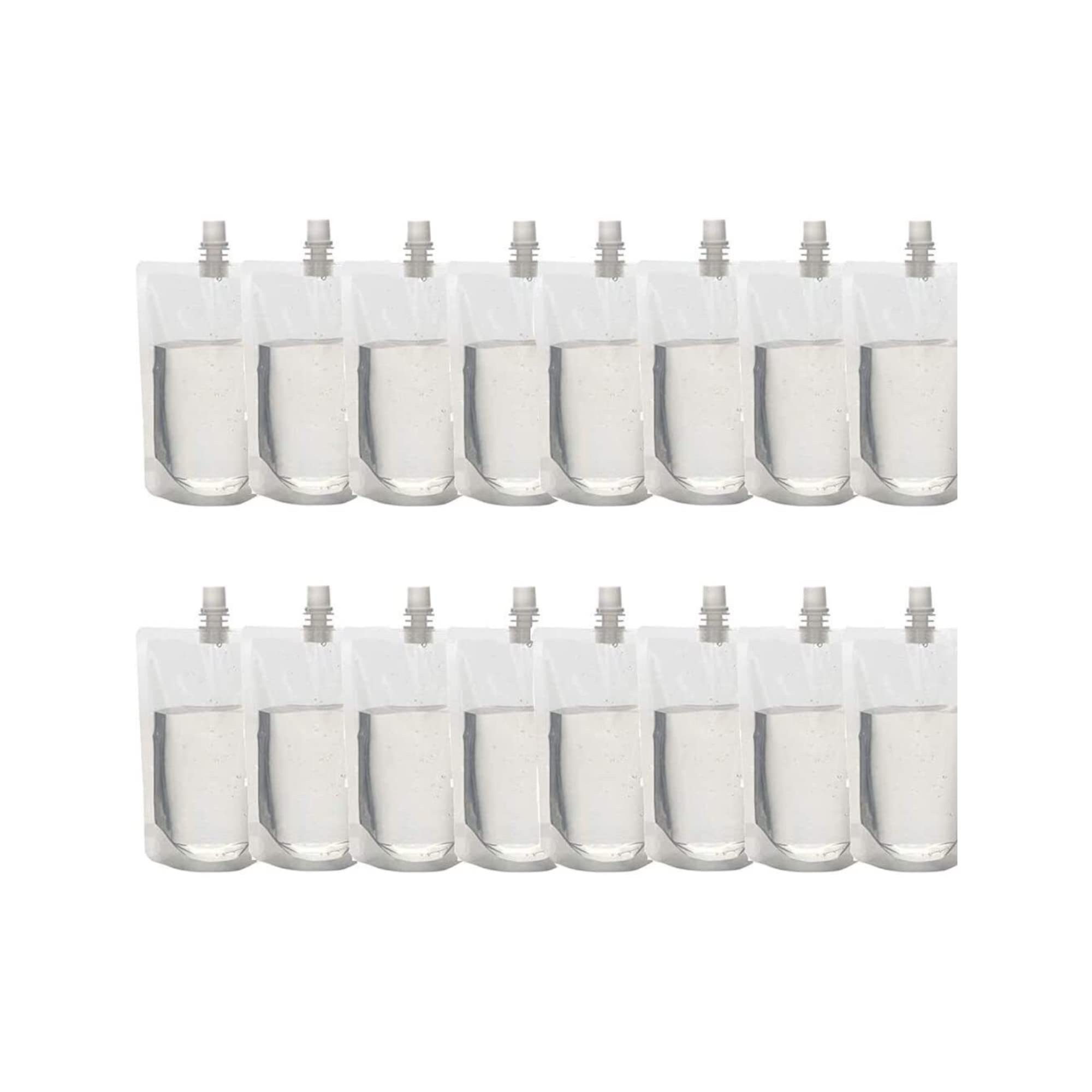 Squeezable Wax Melt Pouches - 20 Pack | 500 mL (10-15oz) Scented Liquid Wax in Clear Bottles with Lids & Stands | 7.5x5
