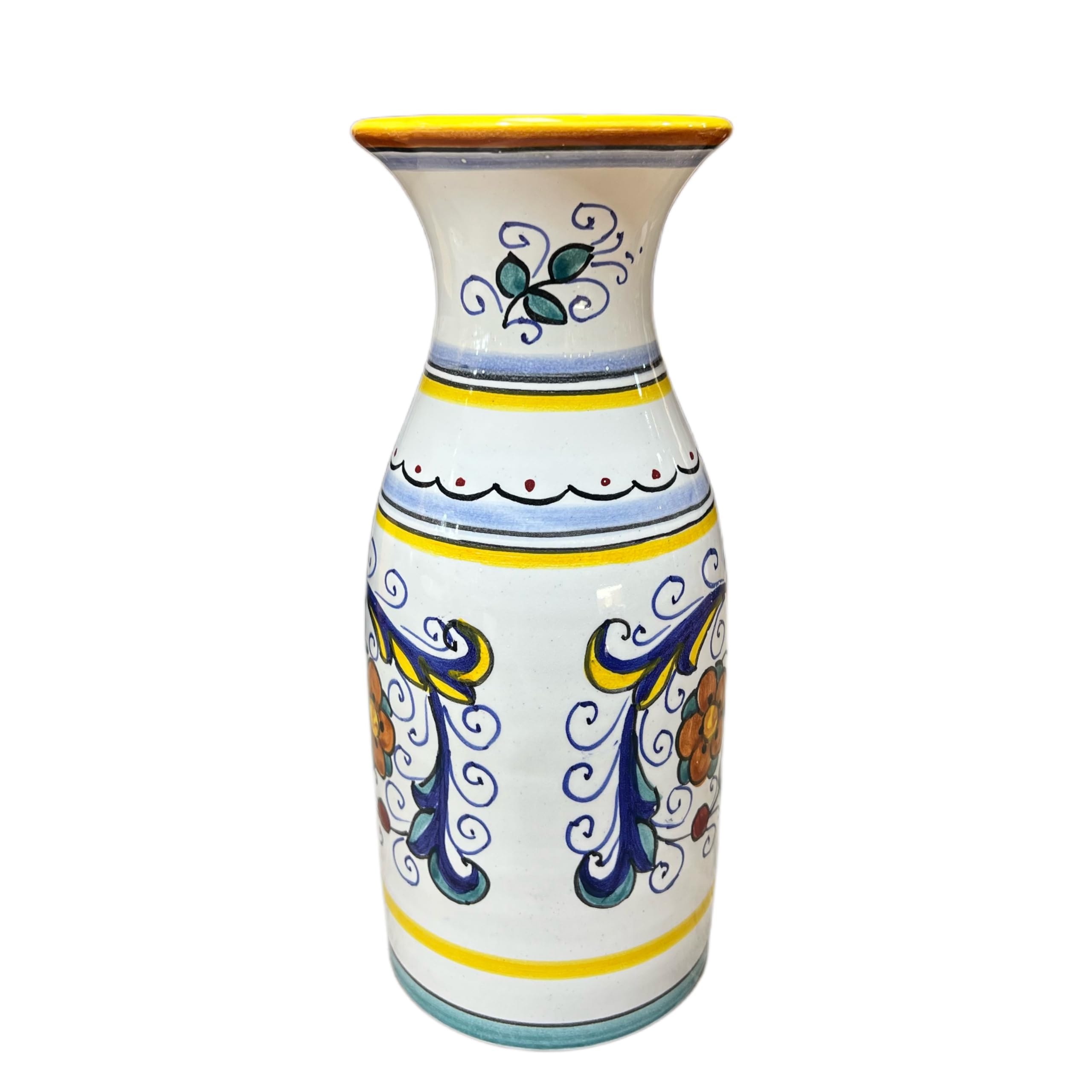 Hand Painted Italian Ceramic Ricco Wine Carafe - Arte D'Italia Imports - Handmade in Deruta, Italy - Elegant Decanter for Red Wine, Perfect for Dinner Parties & Home Decor