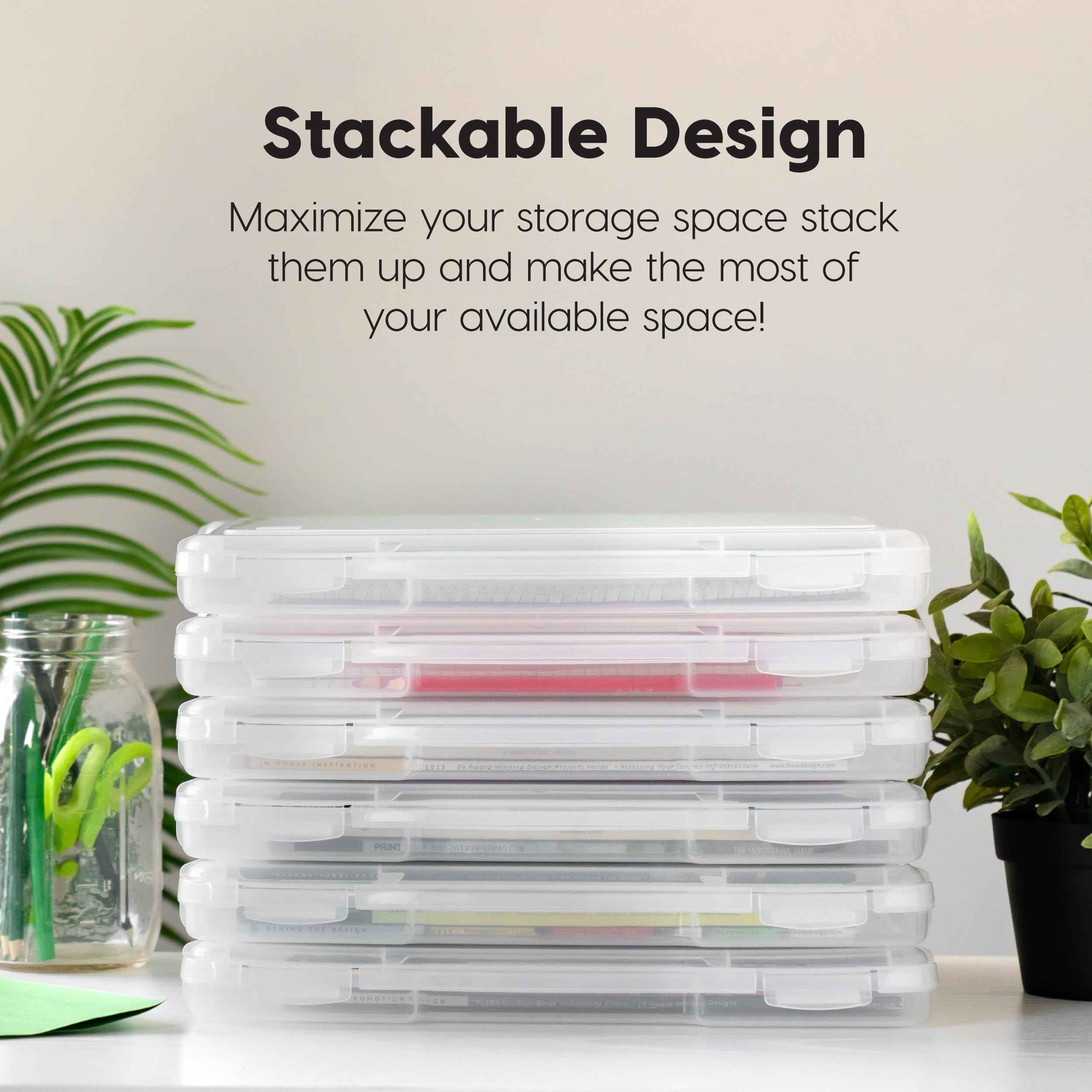 IRIS USA Board Game Storage Organizer - 10-Pack Clear Plastic Project Case Box with Snap-Tight Latch, Fits 8.5x11 & A4 Papers, Puzzle Magazine Craft Art Supplies Storage - Perfect for Travel, School & Office Organization