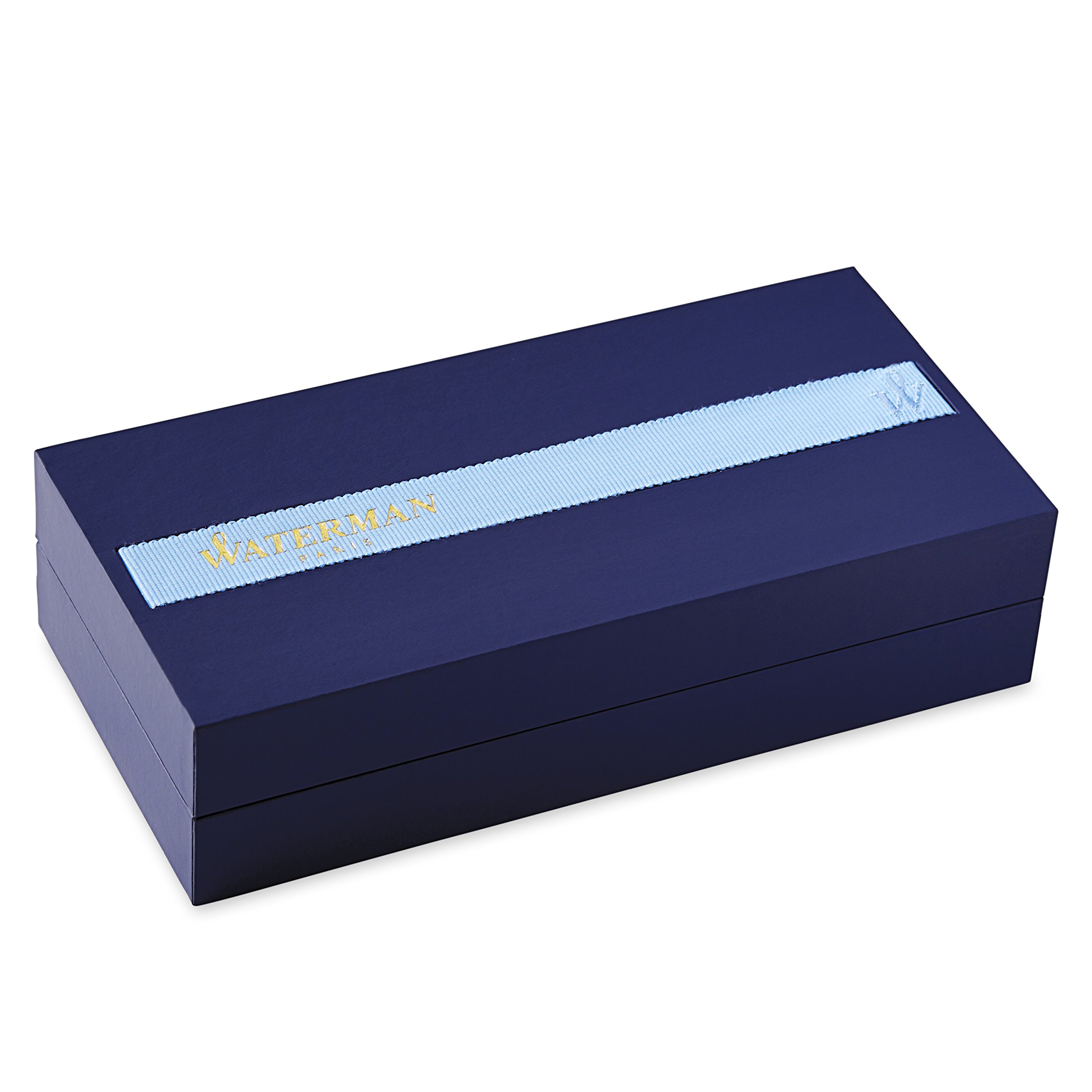 Waterman Exception Fountain Pen - Slim Blue with Silver Plated Clip, Fine Nib & Blue Ink Cartridge - Luxury Writing Gift Box for Professionals & Collectors - Perfect for Office, Signatures & Special Occasions