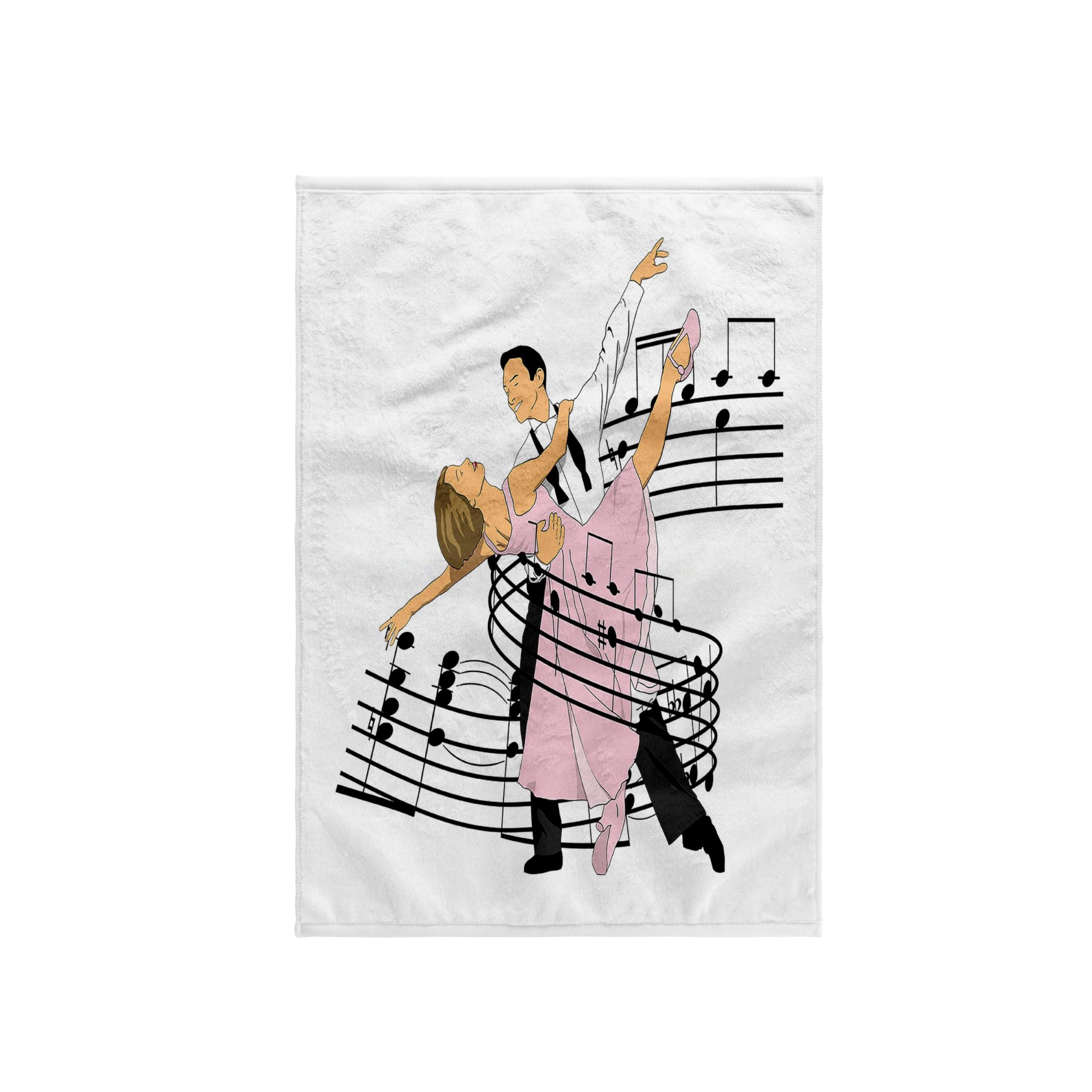 3dRose Ballroom Dance Partners Towel - Wrapped in Music, Perfect for Dance Enthusiasts, Gifts, and Home Decor