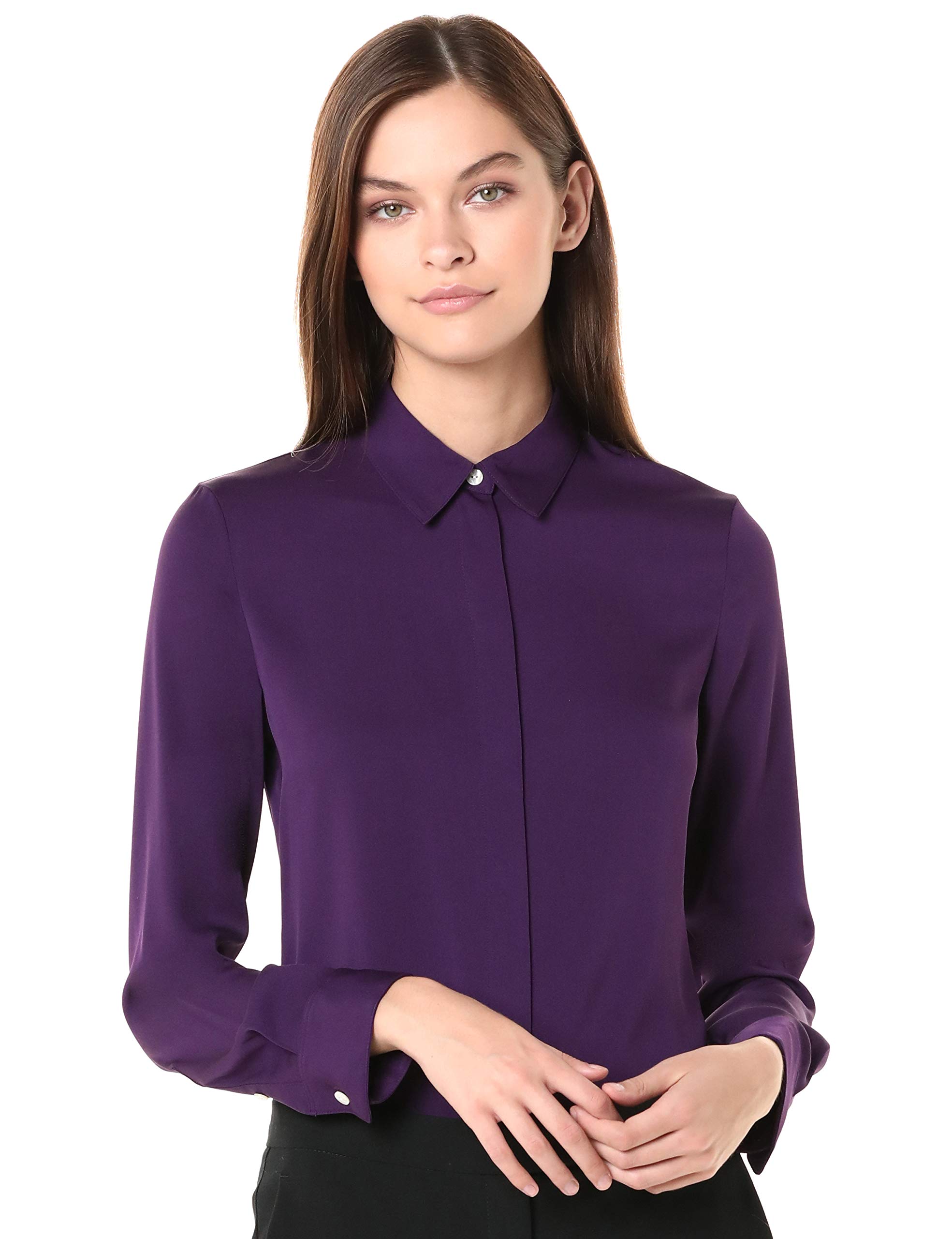 Theory Women's Classic Fitted Button-Down Shirt - Slim Fit Office Blouse for Professional & Casual Wear | Perfect for Work, Business Meetings & Everyday Outfits