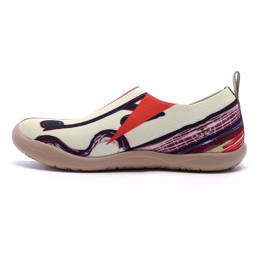 UIN Men's Lightweight Knitted Loafers - Slip On Casual Sneakers with Artistic Paint Design - Perfect for Walking, Travel & Everyday Comfort