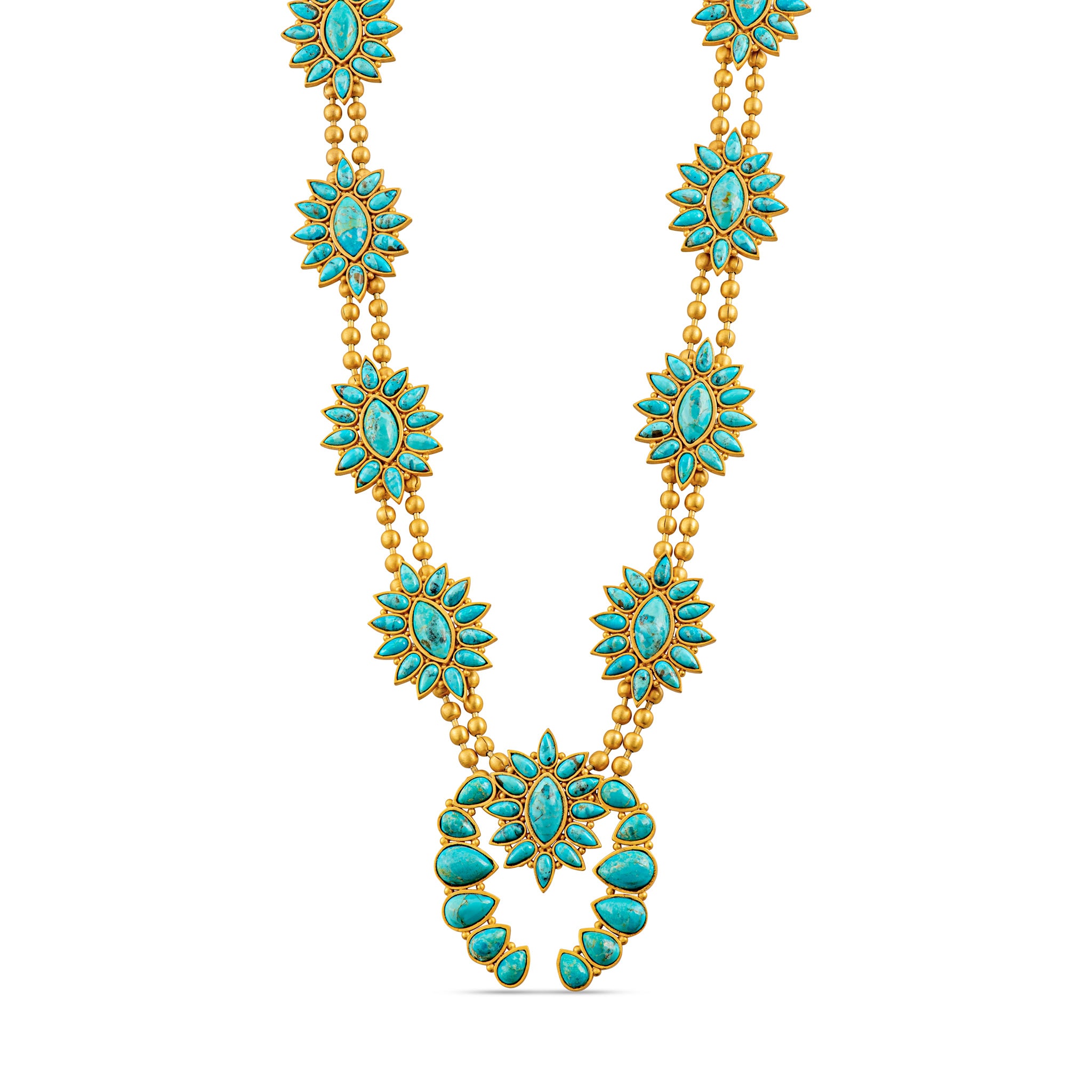 Authentic Desert Squash Blossom Necklace - Handmade Sterling Silver Turquoise Jewelry for Women | Perfect for Boho Fashion, Western Style & Special Occasions