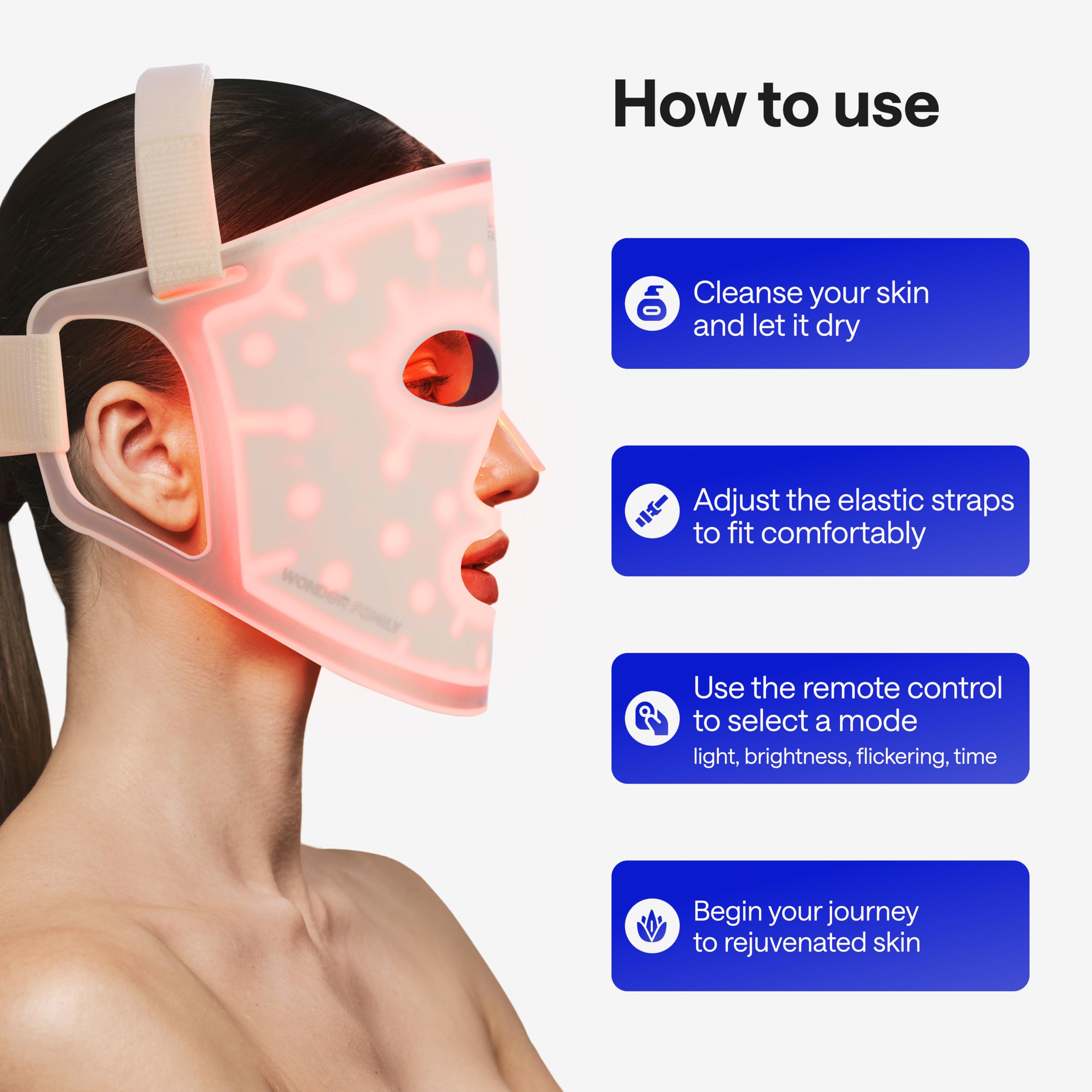 LED Face Mask Light Therapy - Red & Blue Light Therapy for Skin Care, Anti-Aging & Acne Treatment | At-Home Facial Device for Glowing Skin | Perfect for Daily Skincare Routine & Spa Treatments