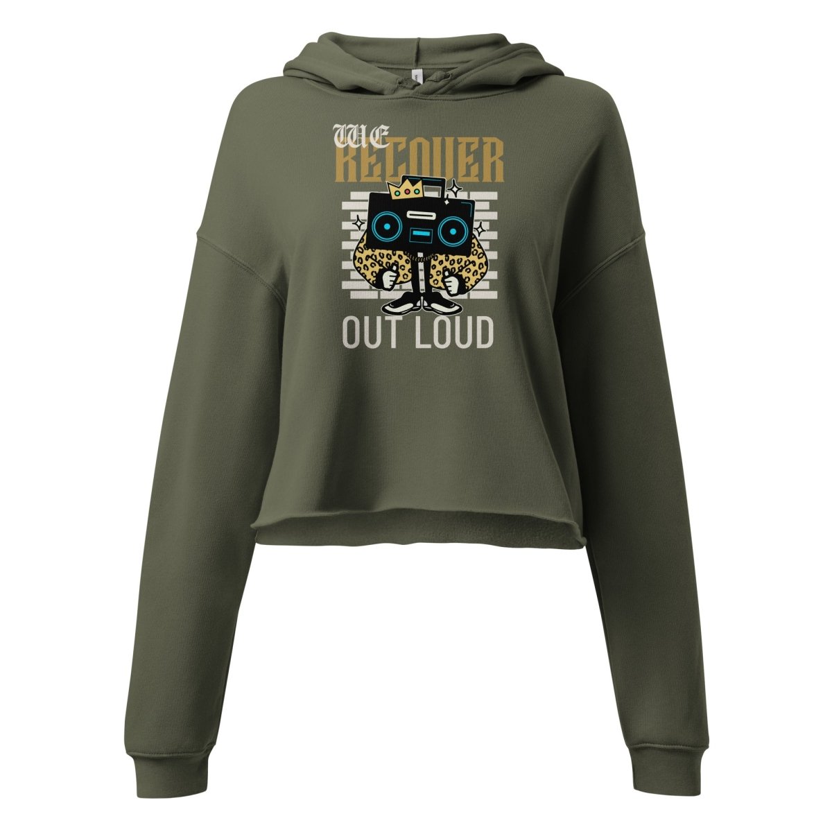 Recover Out Loud Crop Hoodie - Stylish Workout & Lounge Hooded Sweatshirt for Women - Perfect for Yoga, Gym & Casual Wear