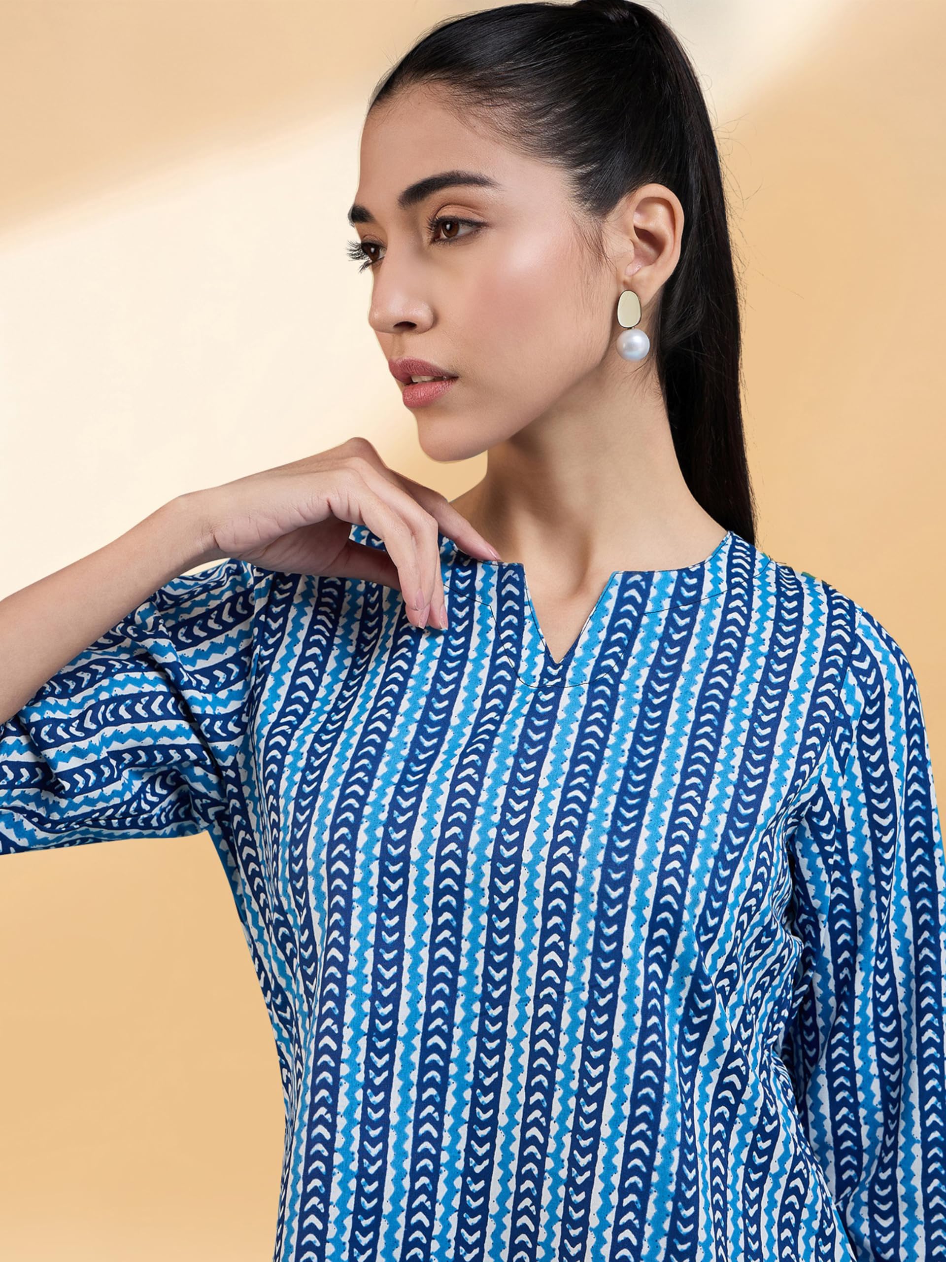 Bee M Pee Women's Striped Designer T-Shirt - Casual & Comfortable Regular Fit Top for Everyday Wear