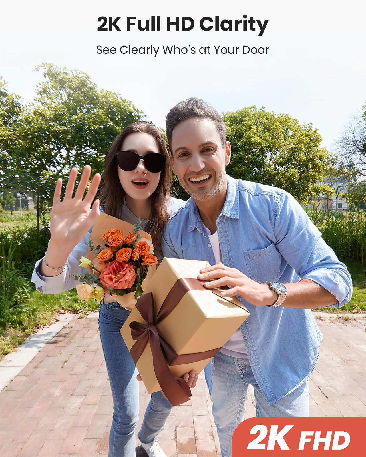 2K Dual Lens Wireless Doorbell Camera with Chime - Outdoor Security Camera with AI Human Detection, 2-Way Audio, Voice Changer & Night Vision | Alexa Compatible | Perfect for Home Security & Package Monitoring
