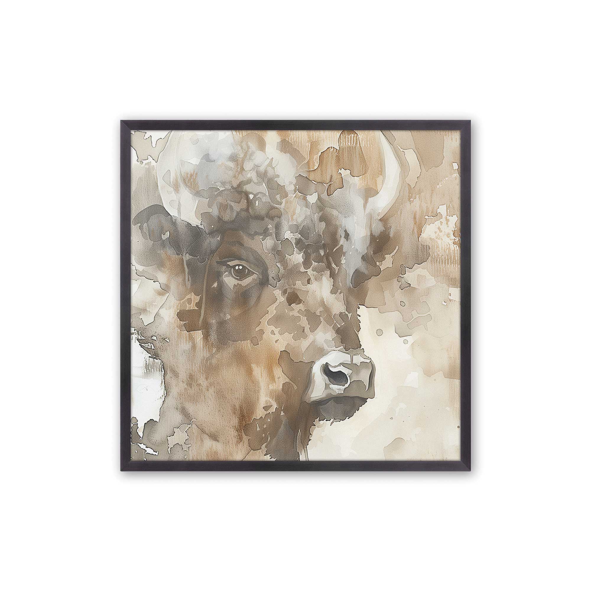 Abstract Buffalo Portrait II Print - Modern Wall Art for Home & Office Decor - Perfect for Living Room, Bedroom, or Office Spaces