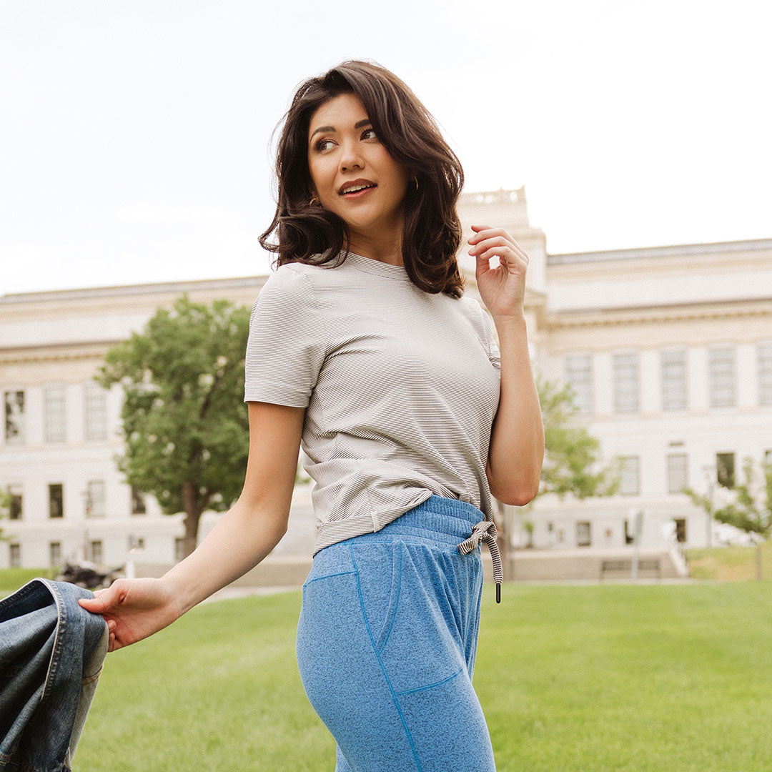 Trendy Boyfriend Tee with Sweet Stripes - Casual Comfort for Women | Perfect for Everyday Wear, Date Nights & Relaxing Weekends