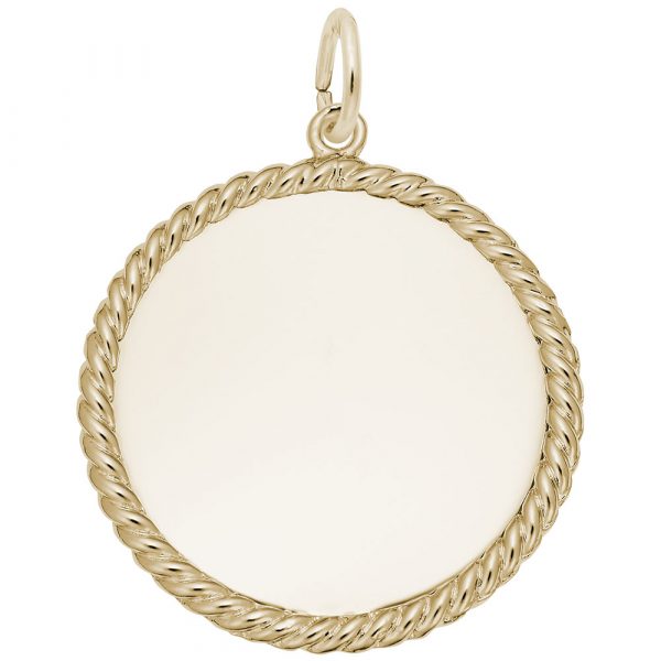 14K Gold Medium Rope Chain Necklace with Disc Charm - Elegant Layering Piece for Women, Perfect for Everyday Wear, Gift Giving & Special Occasions