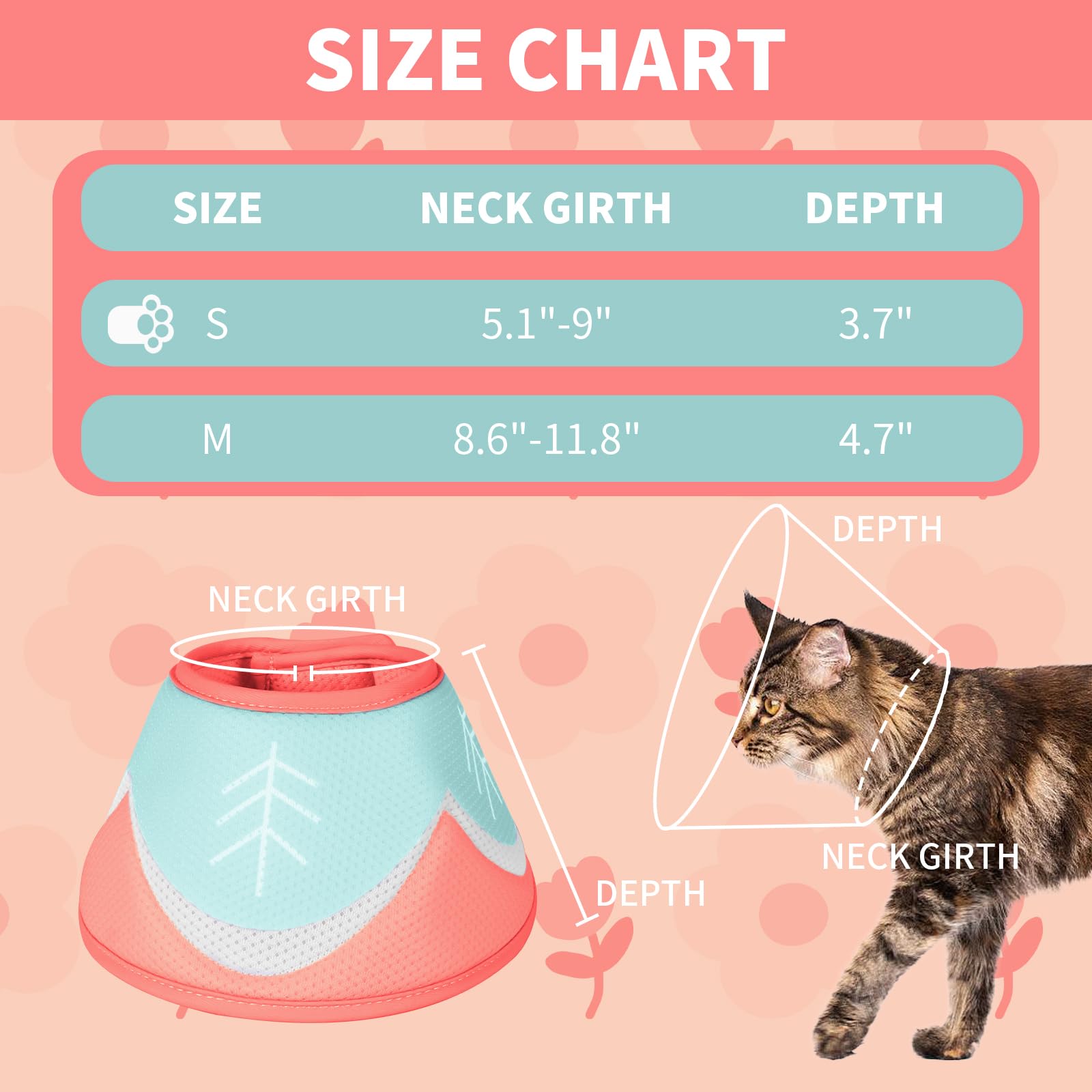 Soft Adjustable Cat Cone Collar for Kittens - Pink Small Pet Recovery Collar | Post-Surgery E-Collar for Wound Protection & Healing | Perfect for Spay/Neuter Recovery & Skin Treatment