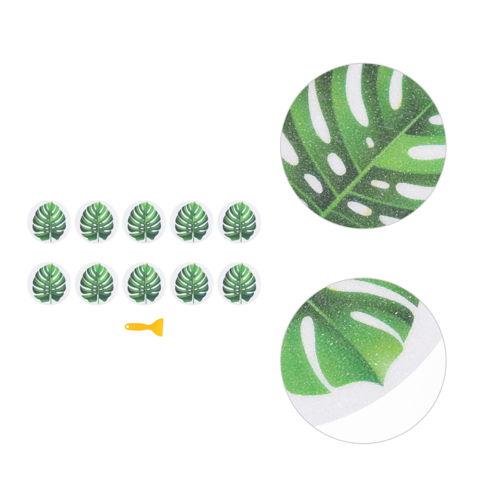Zerodeko 12-Piece Leaf-Shaped Non-Slip Bath Stickers for Bathtub & Shower Floor - Cute Anti-Skid Decals for Kids & Adults Bathroom Safety - Perfect for Bathtubs, Tiles, and Pool Steps