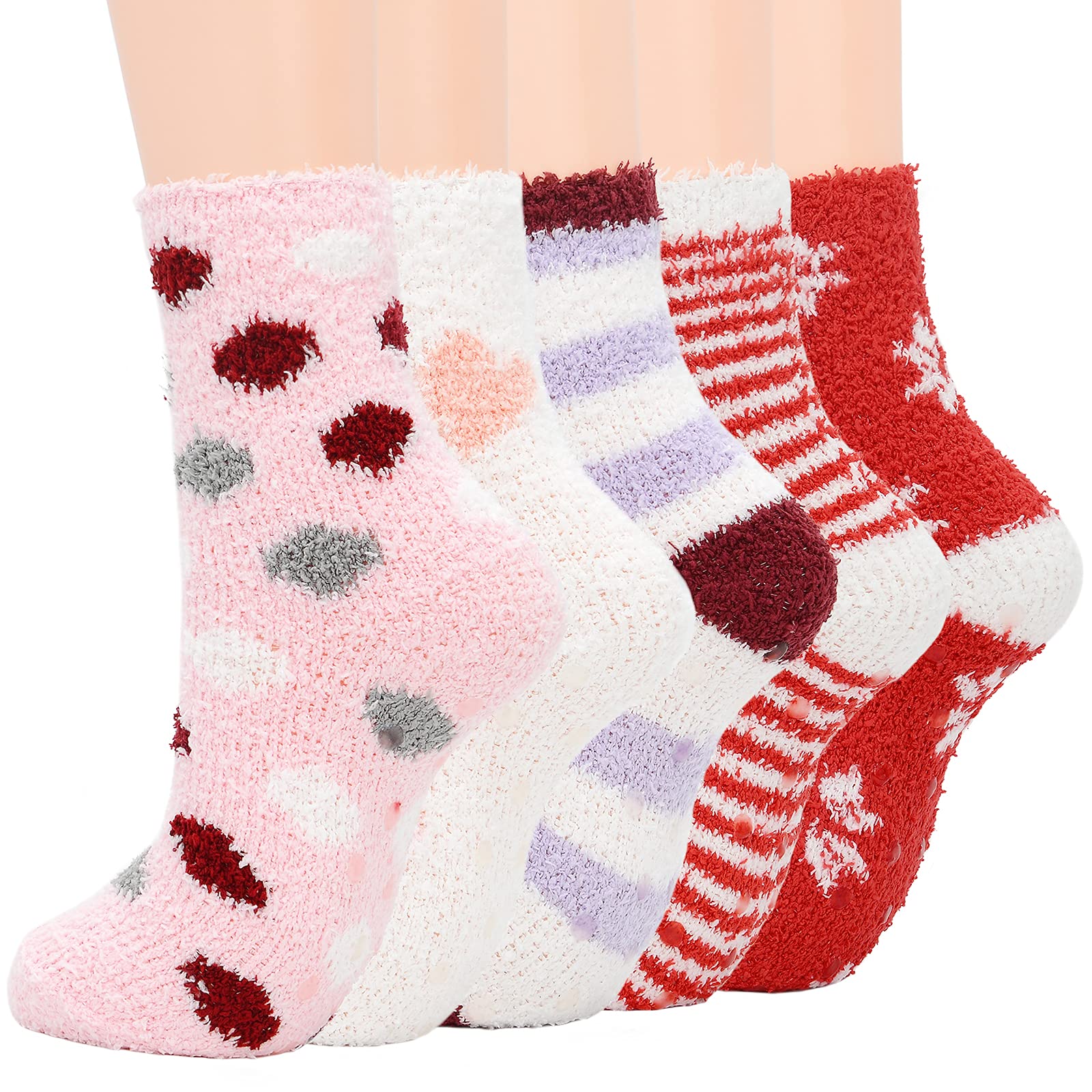 Women's Fuzzy Warm Winter Socks - Cozy Fluffy Non-Slip Socks for Athletes, Outdoor Sports & Home Wear - Perfect for Running, Yoga, Lounging & Cold Weather Comfort
