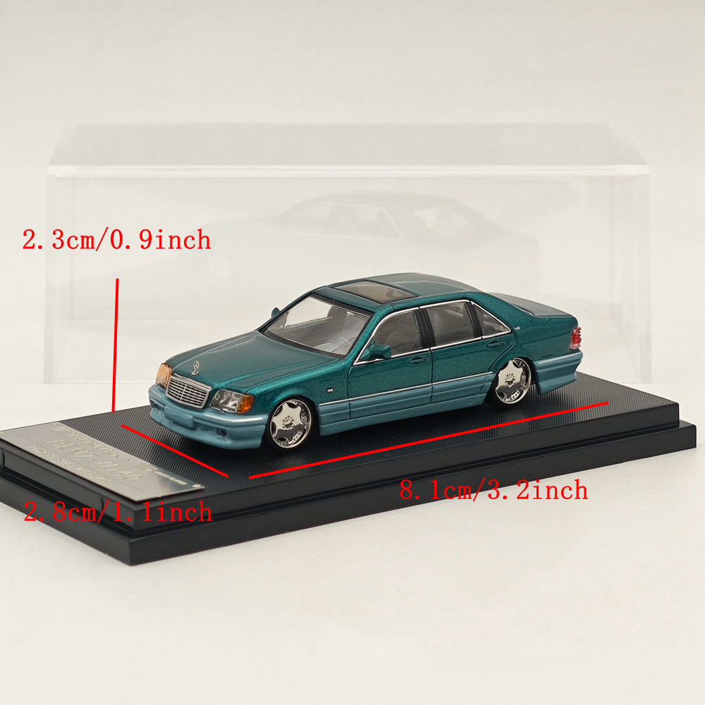 1:64 Scale Street Weapon Mercedes Benz W140 S600 Green Limited Edition (499 Pieces) Diecast Model Car - Perfect for Collectors, Display, and Racing Scenes