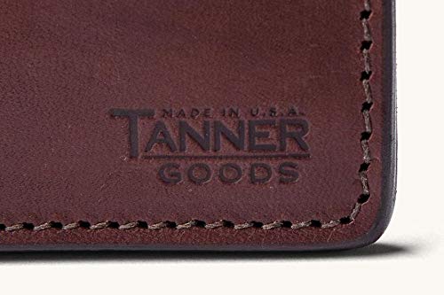 TANNER GOODS Men's Leather Wallet - Slim Front Pocket 4 Card Holder, Journeyman Series in Cognac Brown | Perfect for Everyday Carry, Travel & Minimalist Lifestyle