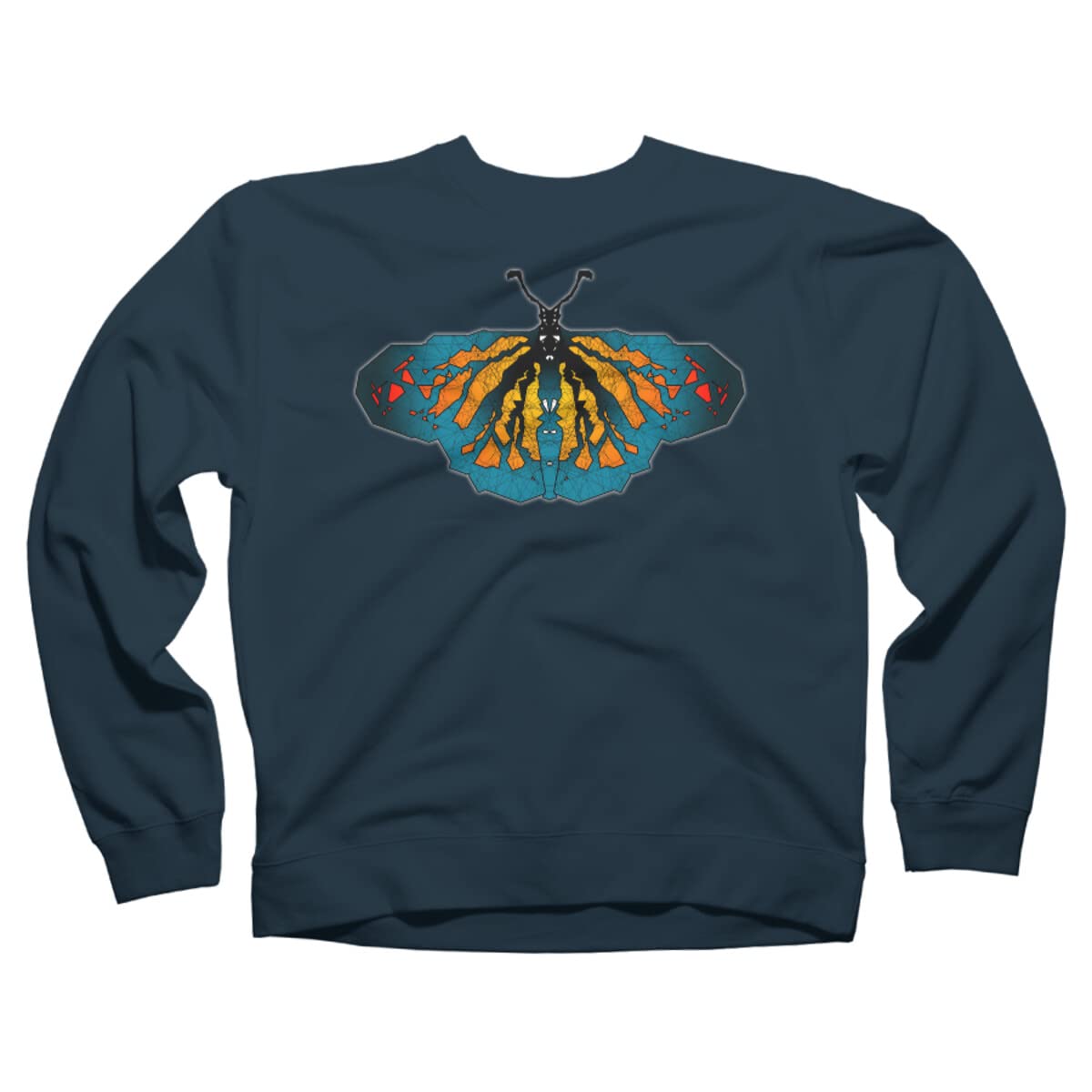 Design By Humans Unisex Monarch Butterfly Graphic Sweatshirt | Soft Cotton Pullover Hoodie | Casual Streetwear for Men & Women | Perfect for Fall Fashion & Outdoor Activities