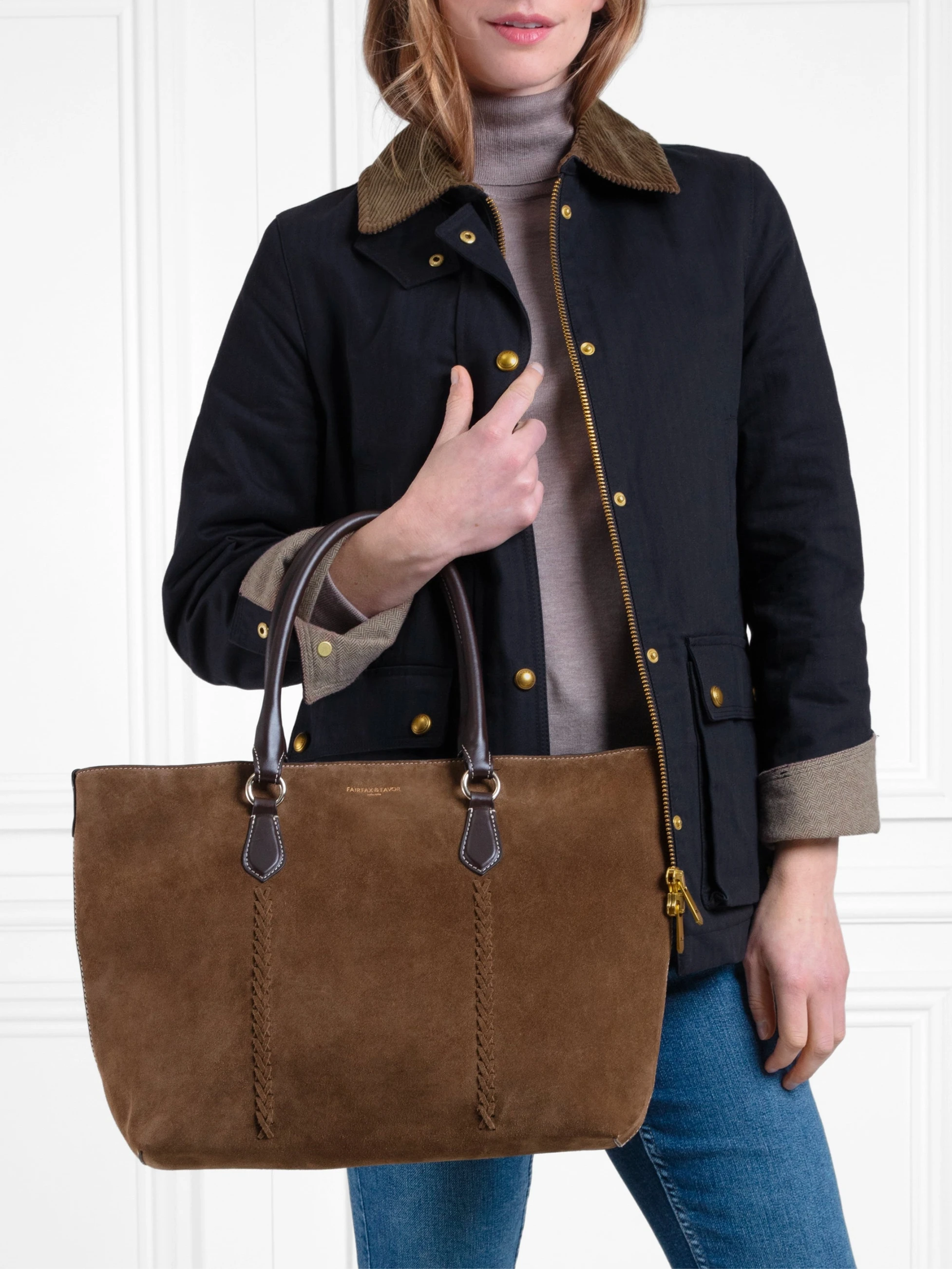 Seville Tote Bag - Dark Taupe Suede Handbag for Women | Stylish & Spacious Everyday Purse for Work, Travel & Shopping