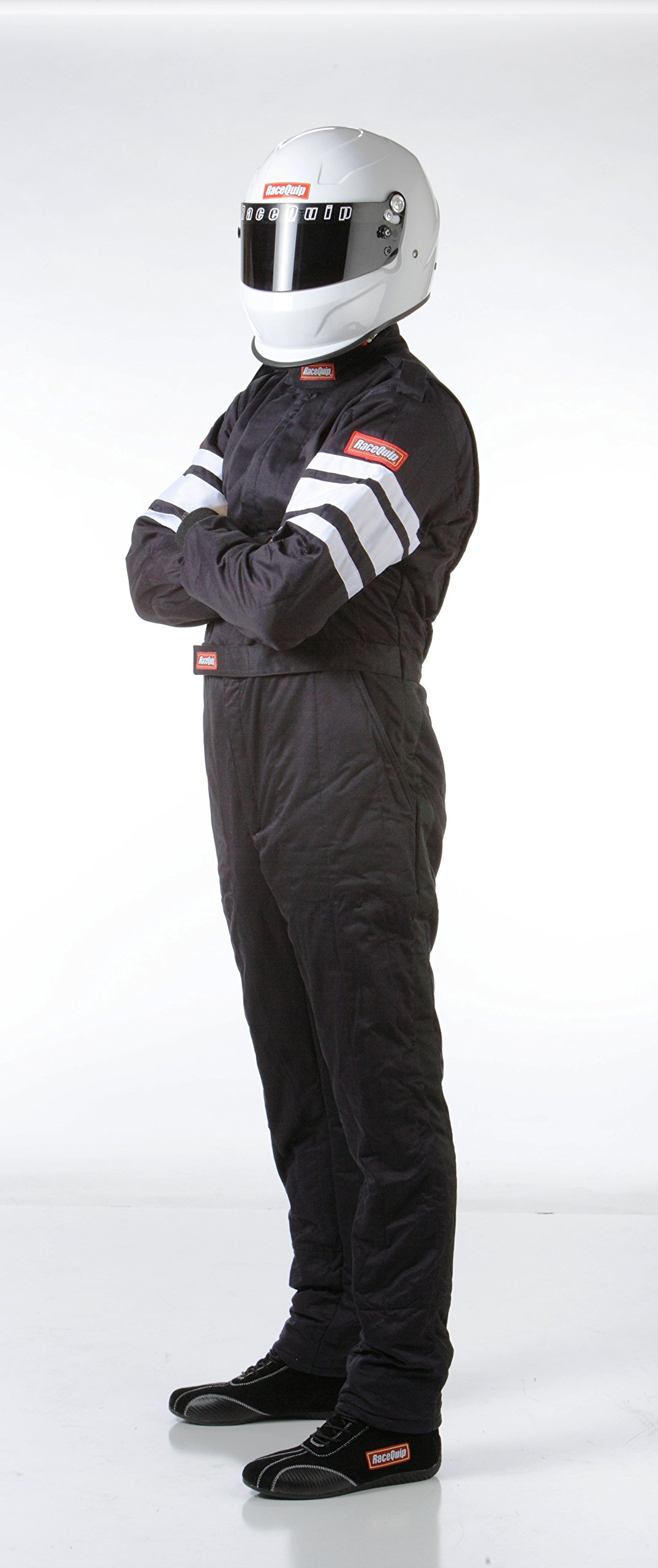 RaceQuip SFI 3.2A/5 Certified One-Piece Racing Fire Suit - Multi-Layer Protection, Black, 3X-Large (120008) - Ideal for Professional Motorsports, Drag Racing & Track Days