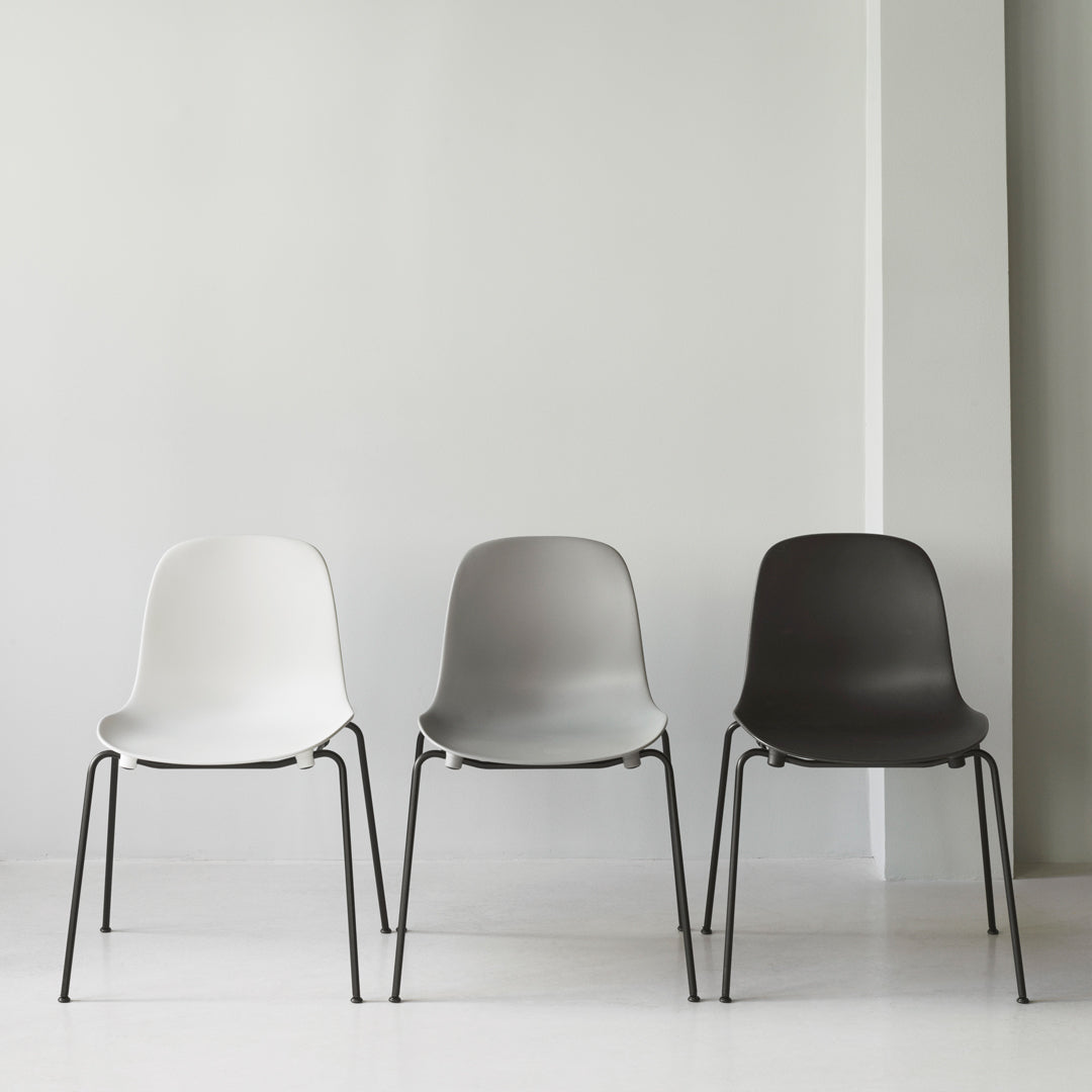 Modern Form Side Chair with Sturdy Metal Legs - Stackable Dining Chair for Kitchen, Restaurant & Office Use
