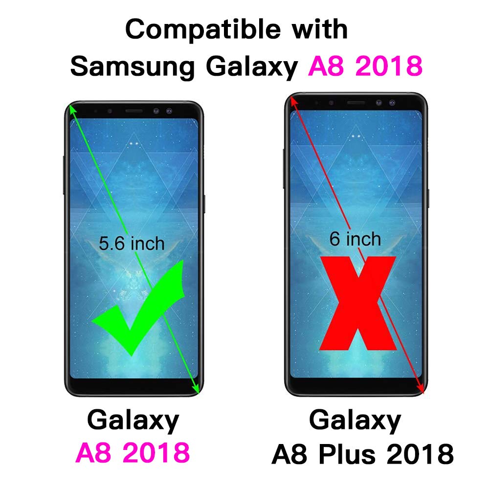 Premium Leather Wallet Case for Samsung Galaxy A8 2018 - Luxury Flip Folio Cover with Credit Card Slots, Kickstand & Qi Wireless Charging Support (Purple) | Perfect for Work, Travel & Everyday Protection