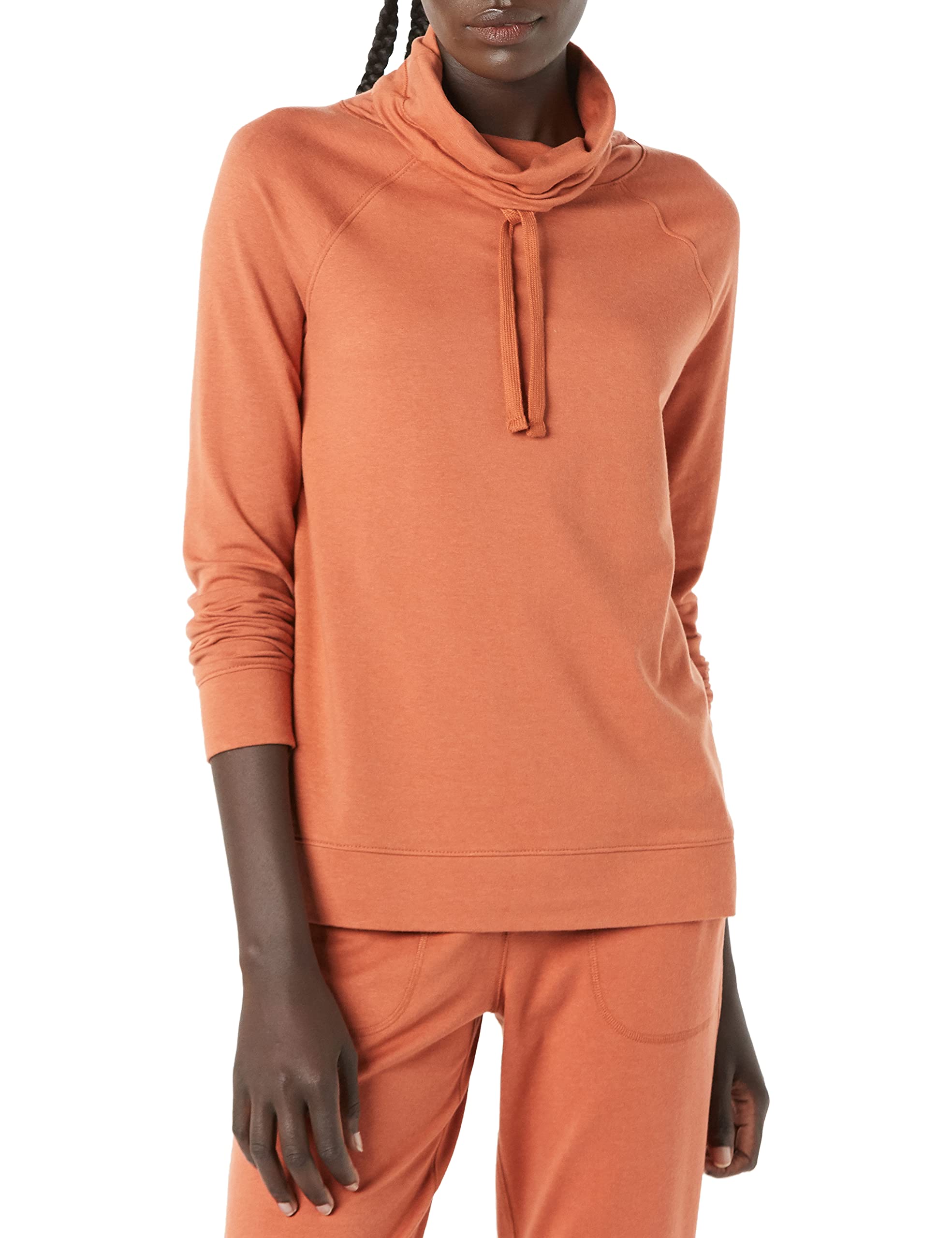 Amazon Essentials Women's Studio Terry Funnel Neck Sweatshirt - Soft Casual Pullover for Women | Perfect for Lounge Wear, Workouts & Everyday Comfort