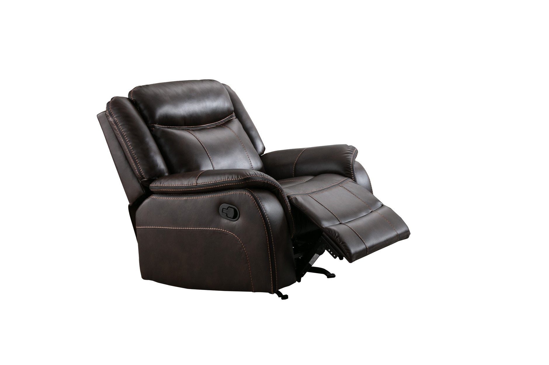Brown Paxton Reclining Living Room Set - 3-Piece Comfortable Leather Sofa & Loveseat with Cup Holders | Perfect for Family Movie Nights & Entertaining Guests