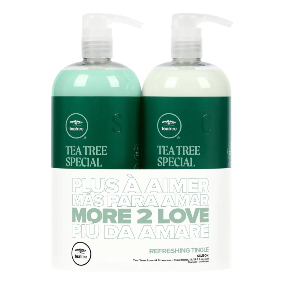 Tea Tree Special Refreshing Tingle Liter Set - Hydrating Shampoo & Conditioner for Scalp Care - Perfect for Daily Use & Sensitive Scalp