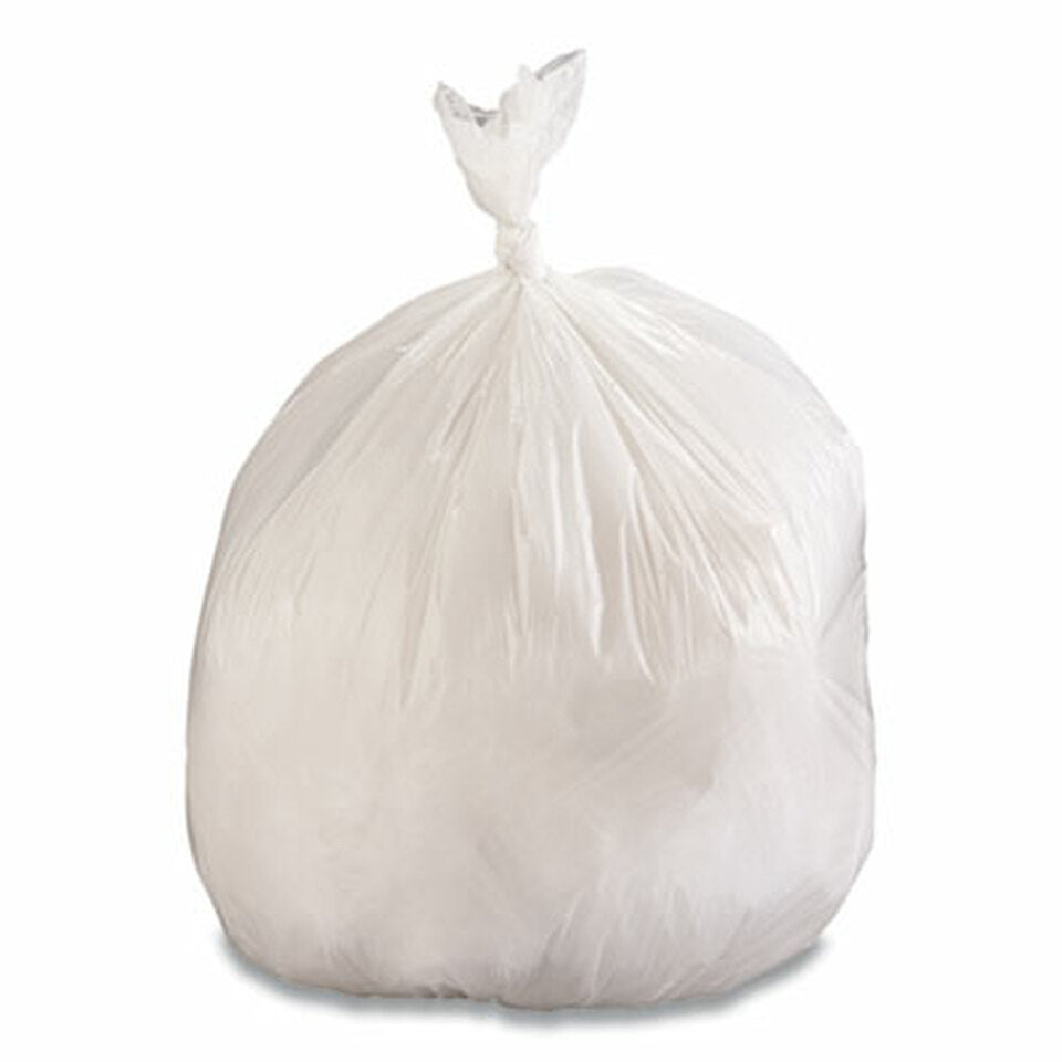 Extra Heavy Duty White Low Density Can Liner Rolls - 30 Gallon Trash Bags for Kitchen, Office & Outdoor Use