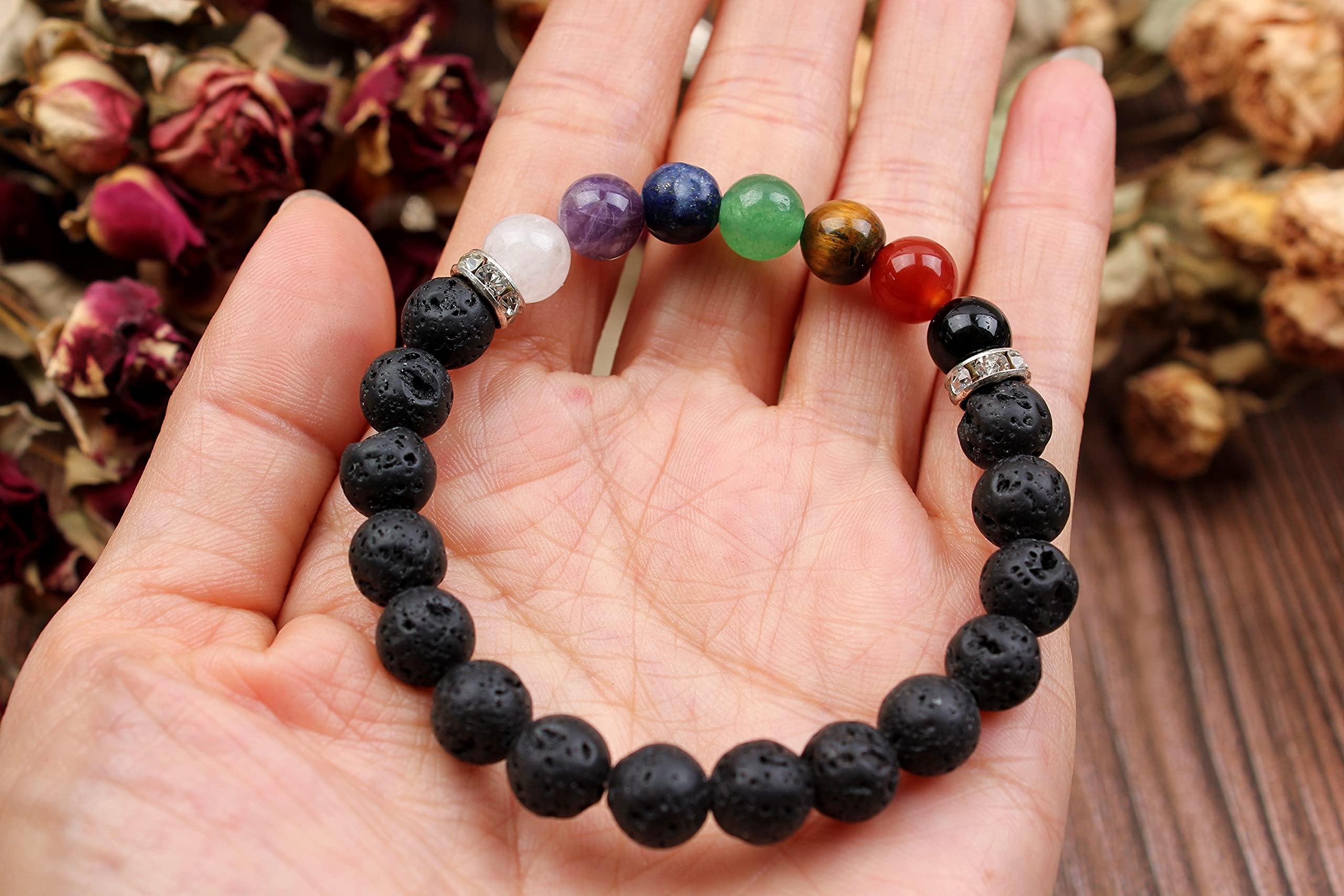Healing Crystal Worry Stone for Meditation & Reiki - Blue Veins - Stress Relief & Focus