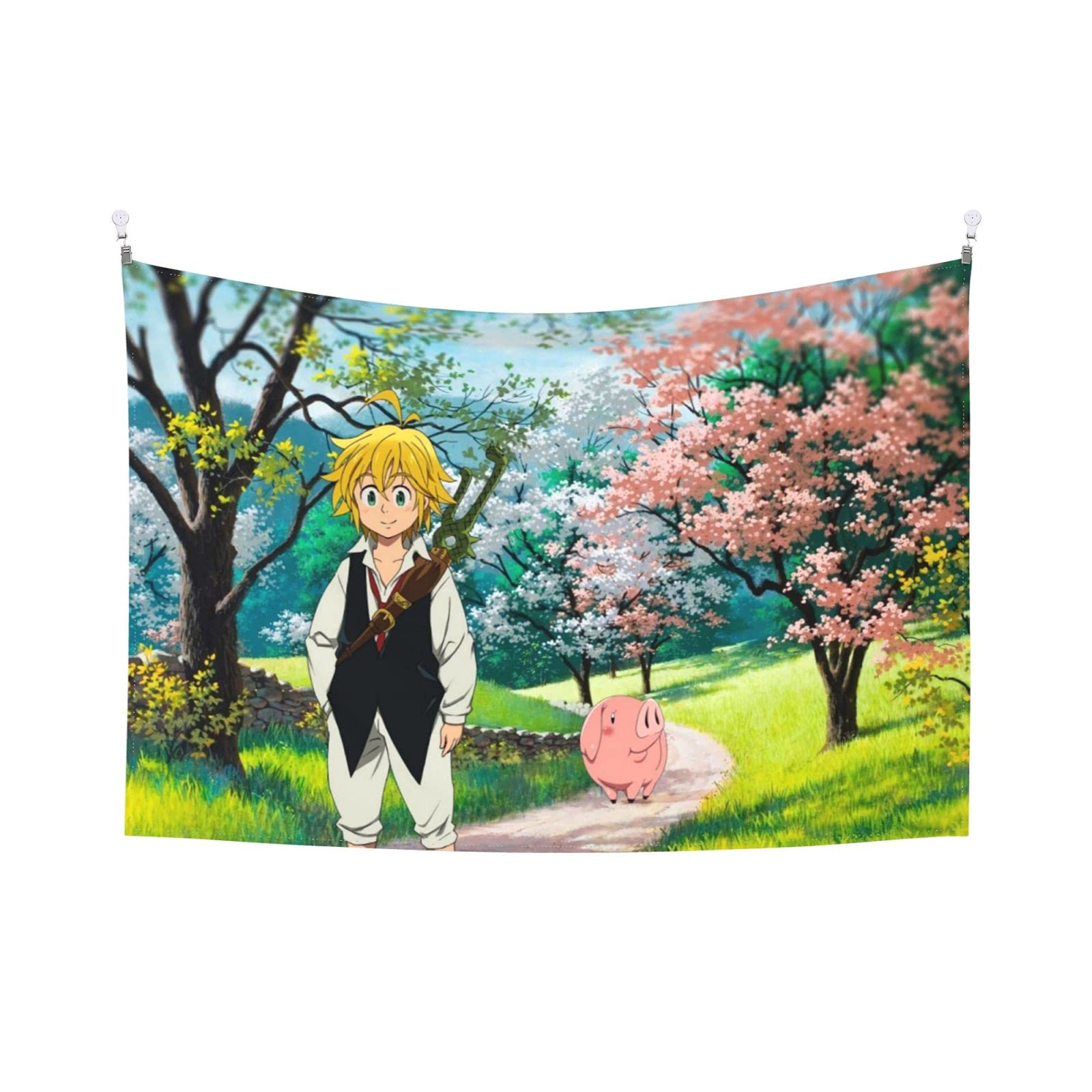 The Seven Deadly Sins Gothic Wall Tapestry - 60x40 Inch Black Aesthetic Wall Hanging for Bedroom, Living Room & Dorm Decor - Perfect for Anime Fans, Gothic Home Decor & Dark Academia Style Rooms