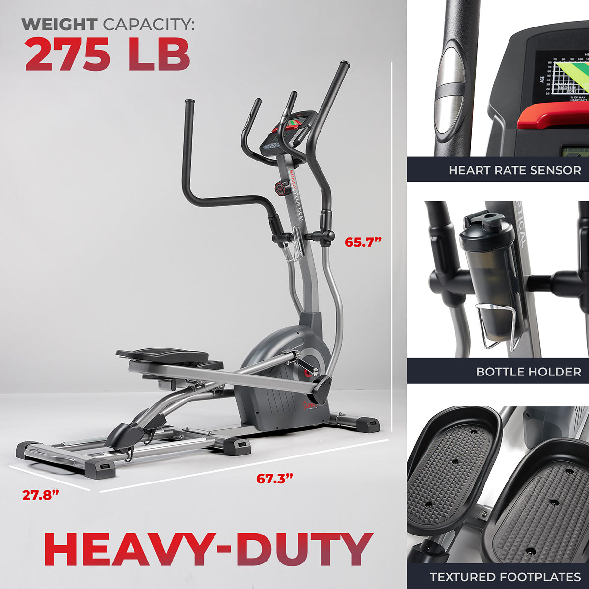 Smart Elite Magnetic Elliptical Machine - Long Stride for Home Gym Workout | Perfect for Cardio Training & Full-Body Exercise