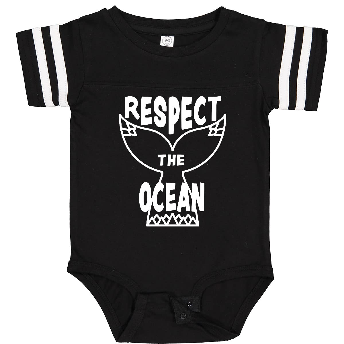 Inktastic Respect The Ocean with Whale Tail Baby Bodysuit - Cute Organic Cotton Onesie for Newborns & Infants - Perfect for Beach Trips, Ocean Conservation Events & Eco-Friendly Parenting