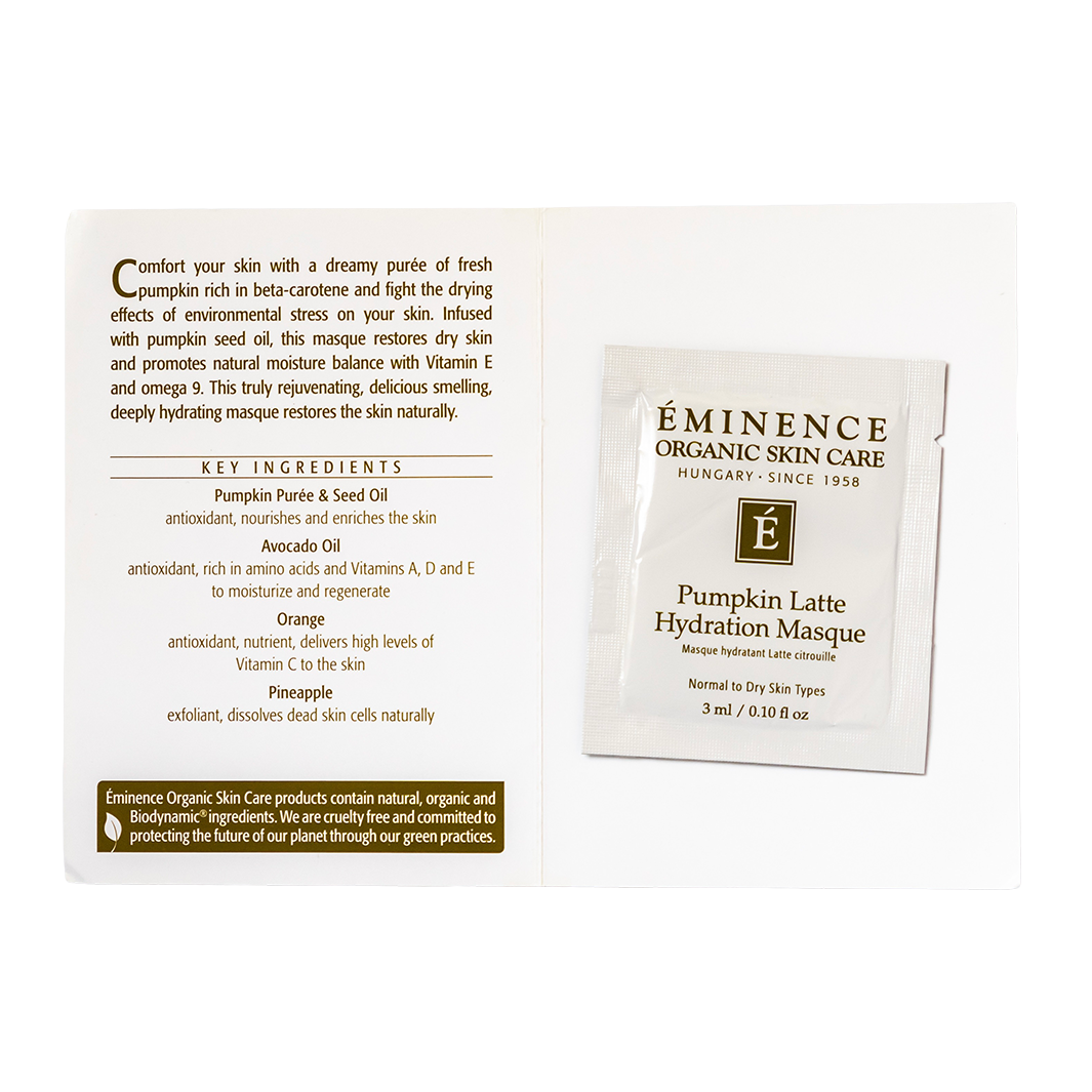 Eminence Organics Pumpkin Latte Hydrating Face Mask - Moisturizing & Brightening Facial Treatment for Dry Skin - Perfect for Fall Skincare Routine & Spa Day Self-Care