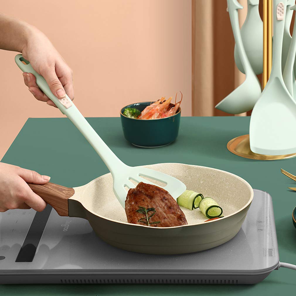 7-Piece Non-Stick Heat Resistant Silicone Cooking Utensil Set with Ergonomic Handles - Perfect Kitchen Gadgets for Baking, Frying & Everyday Cooking