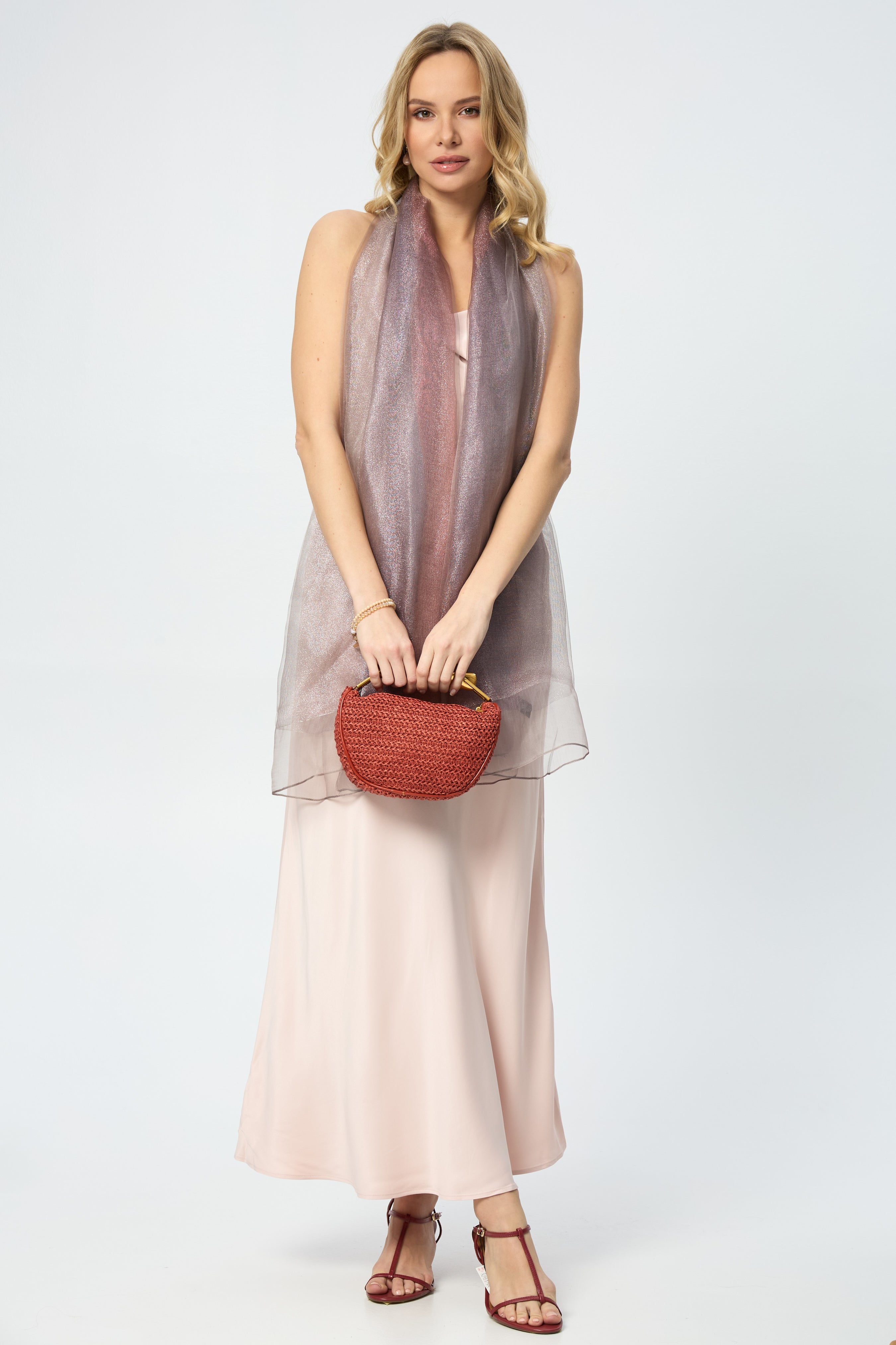 Silk Glitter Ombre Scarf - Elegant Shimmery Fashion Accessory for Women, Perfect for Parties, Weddings & Evening Events