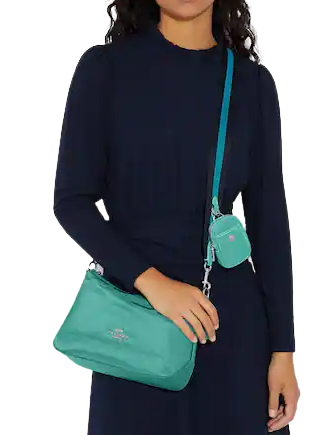 Coach Ellis Shoulder Bag for Women - Genuine Leather Crossbody Purse with Adjustable Strap, Perfect for Work, Travel & Everyday Use