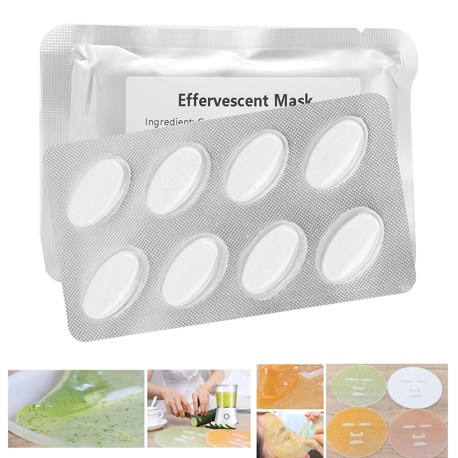 ZJchao 8pcs Collagen Capsules for DIY Fruit & Vegetable Facial Masks - Jelly Face Mask Maker Collagen Pills | At-Home Spa & Skincare Treatment