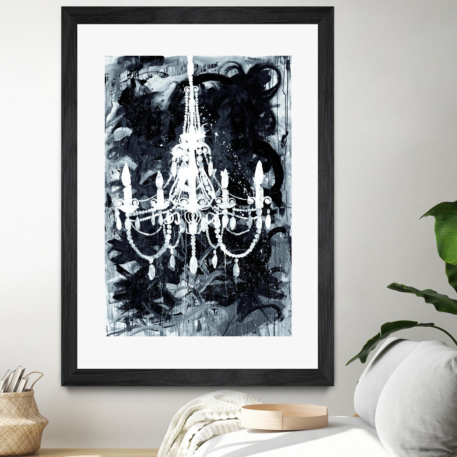 Elegant Black and White Chandelier - Modern Crystal Ceiling Light Fixture for Dining Room, Bedroom & Living Room Decor