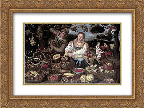 Vincenzo Campi 18x15 Inch Gold Ornate Framed Double Matted Museum Art Print - 