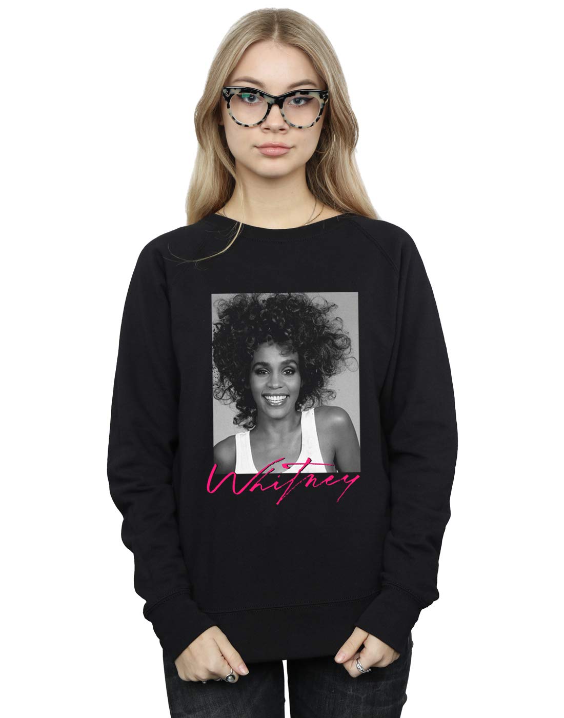 Whitney Houston Vintage Smile Photo Print Women's Pullover Sweatshirt - Casual Retro Music Fan Gift for Concerts & Everyday Wear