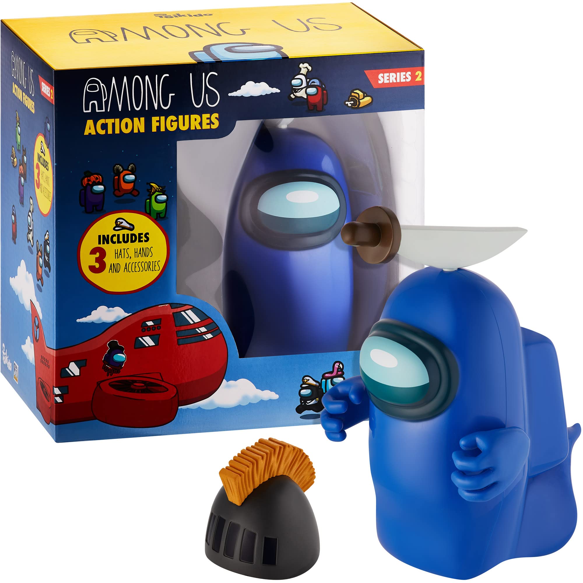 P.M.I. Among Us Action Figure - 6.7-Inch Collectible Character with Blue Ghost, Chop-Chop Knife Hat & Hidden Features | Playable Mini Toy for Kids & Fans | Perfect for Game Nights, Birthday Gifts & Collector Displays