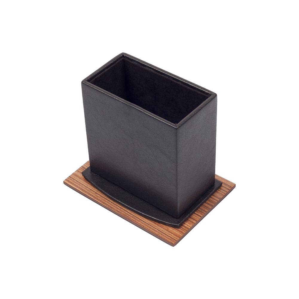 Premium 11-Piece Leather & Wood Desk Organizer Set with Single Tray - Luxury Office Desk Accessories for Executive Workspace & Home Office Organization